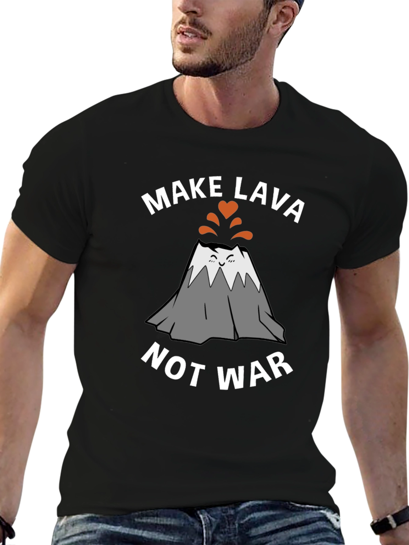 Black Make Lava Not War Graphic T-Shirt view 6
