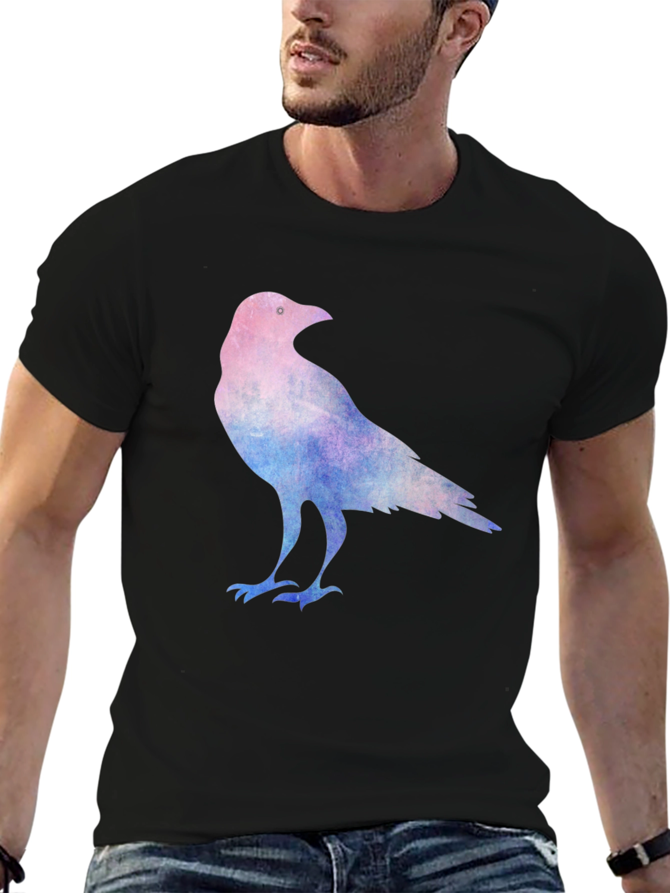 Black Raven Graphic Tee - Cotton Blend Comfort view 6