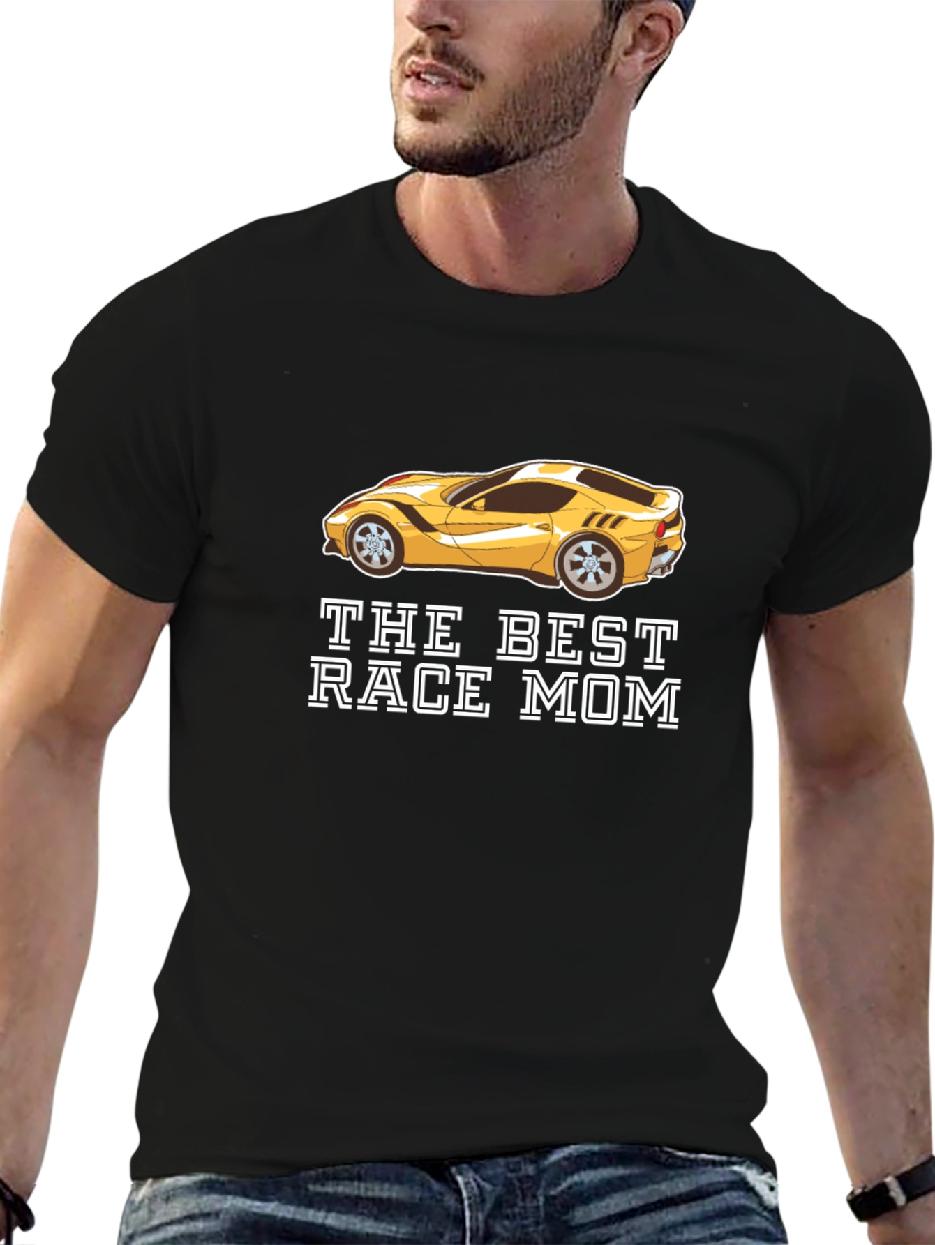 Black The Best Race Mom T-Shirt view 6