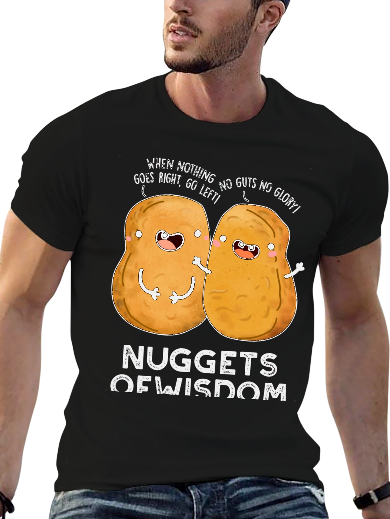 Black Nuggets of Wisdom Funny Graphic T-Shirt view 6