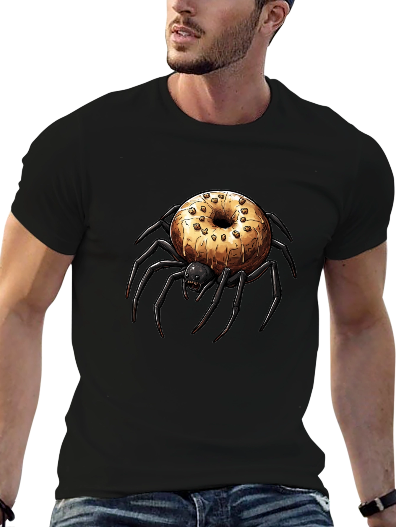 Black Donut Spider Graphic Tee - Unisex view 6