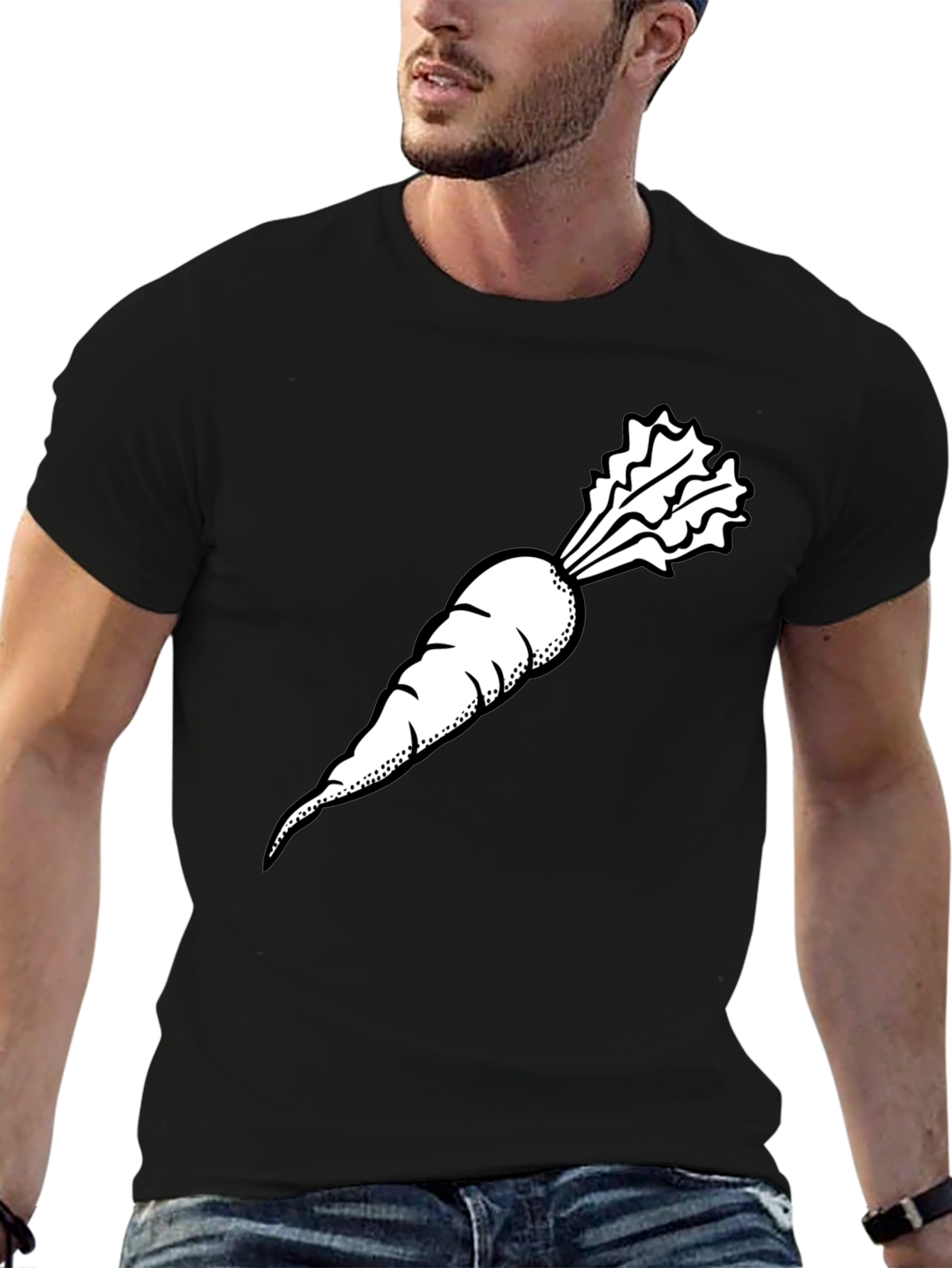 Black Carrot Graphic Tee - Black, Casual Style view 6