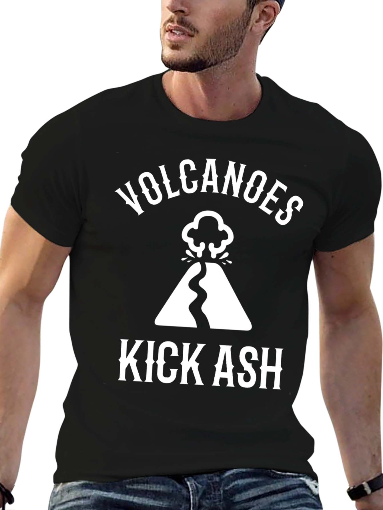 Black Volcanoes Kick Ash Graphic Tee view 6