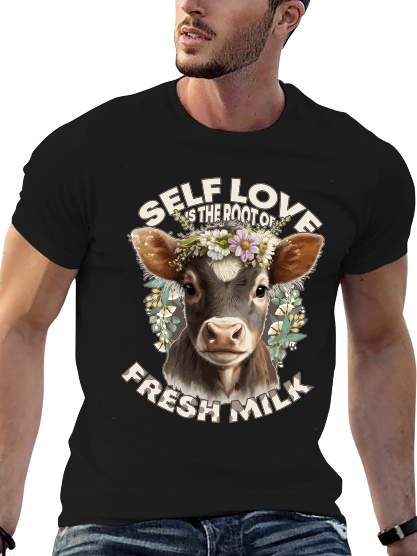 Black Self Love Fresh Milk Graphic Tee view 6