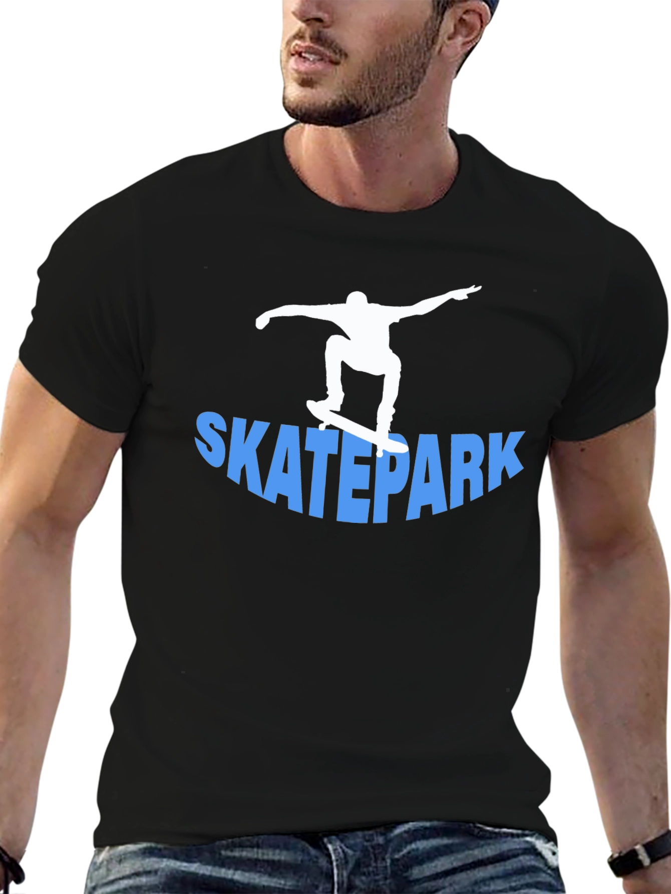 Black Skatepark T-Shirt - Cool Skater Design view 6