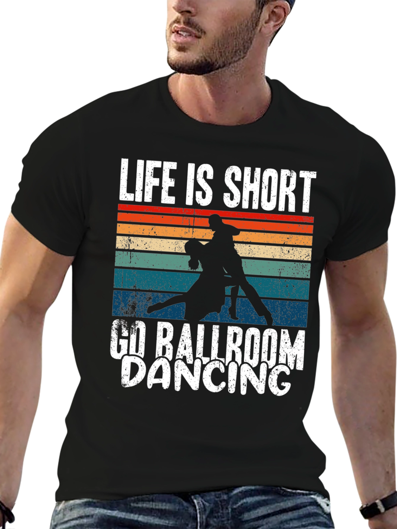 Black Life is Short Ballroom Dancing T-Shirt view 6