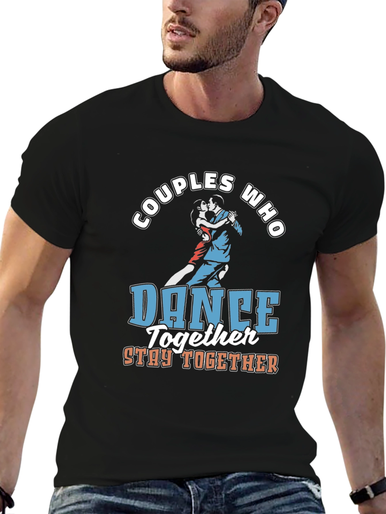 Black Couples Dance Together Graphic Tee view 6