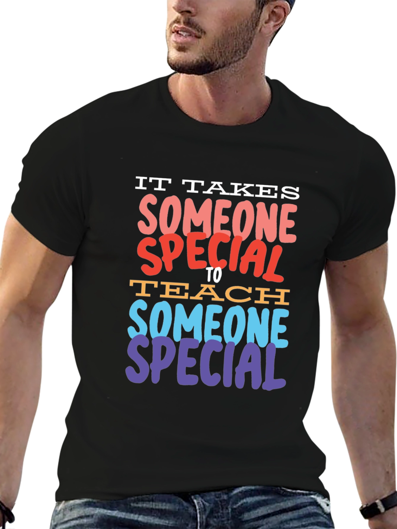 Black Special Teacher Graphic T-Shirt view 6