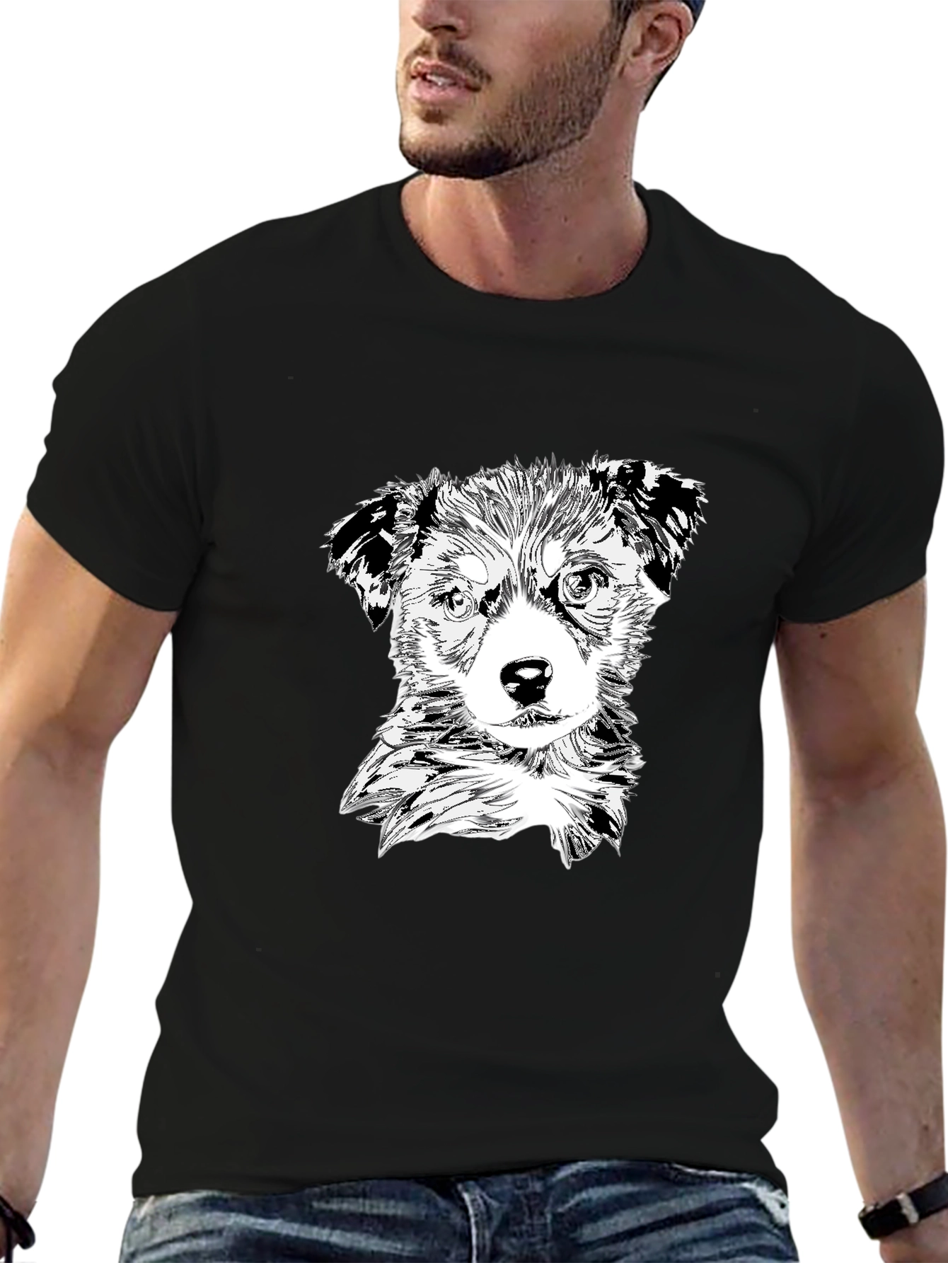 Black Dog Graphic Black T-Shirt view 6