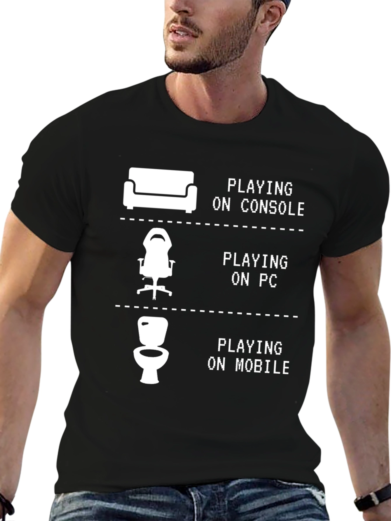 Black Gamer Lifestyle Black T-Shirt - Console PC Mobile Gaming Humor view 6