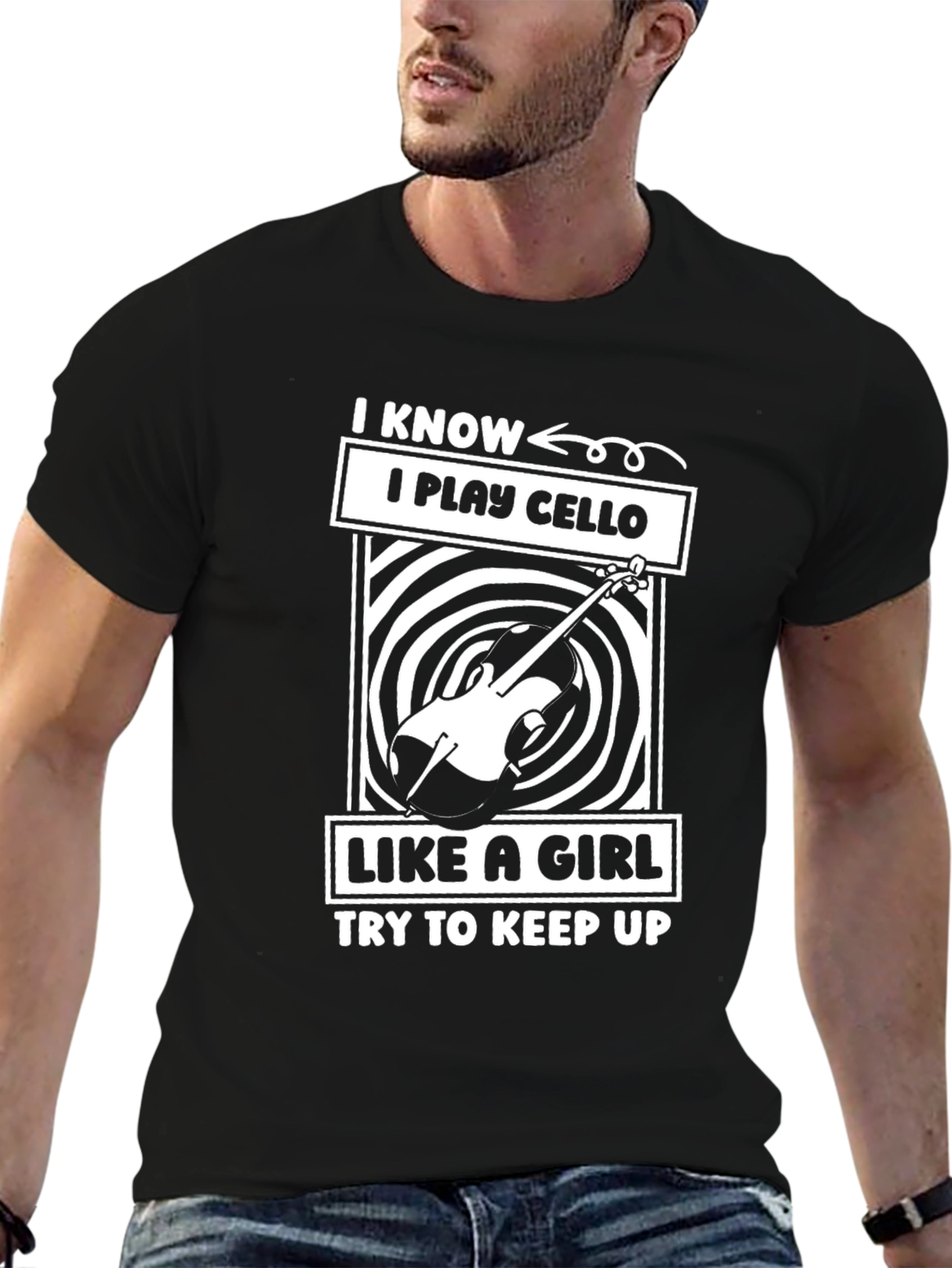 Black I Play Cello Like a Girl T-Shirt view 6
