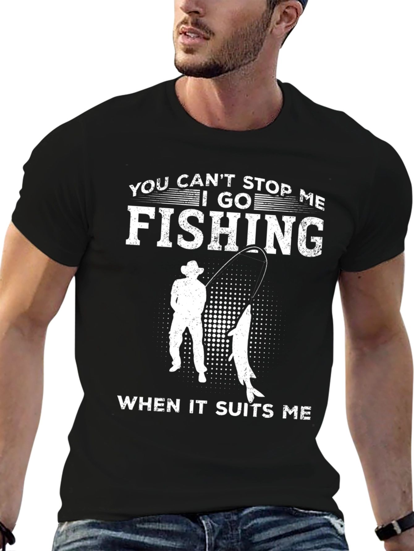 Black Fishing T-Shirt - You Can't Stop Me view 6