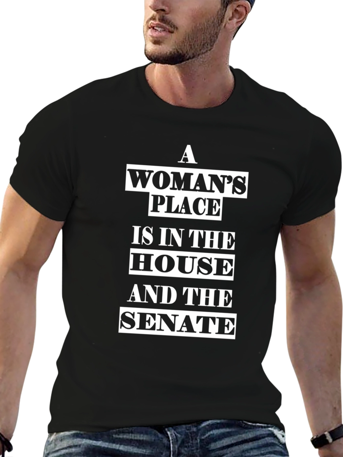 Black Feminist T-Shirt: A Woman's Place is in the House & Senate view 6