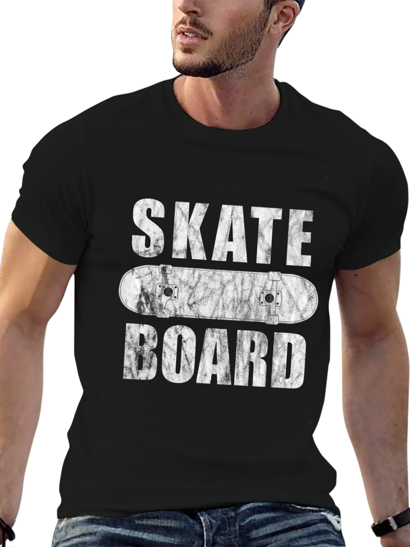 Black Skateboard Graphic Tee - Cool Skateboarding Design view 6