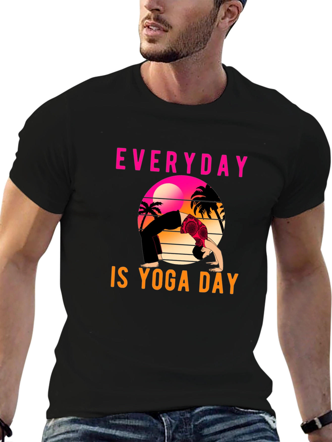 Black Everyday is Yoga Day Graphic Tee view 6