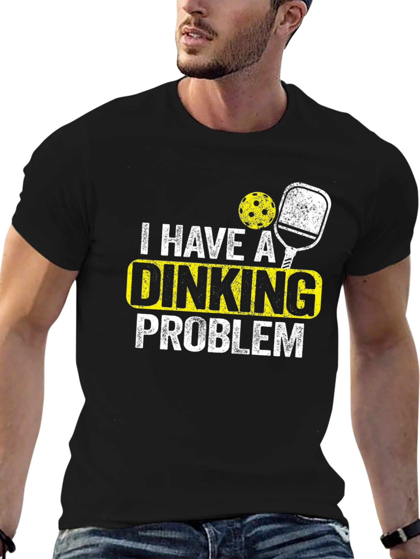 Black Dinking Problem Pickleball T-Shirt view 6