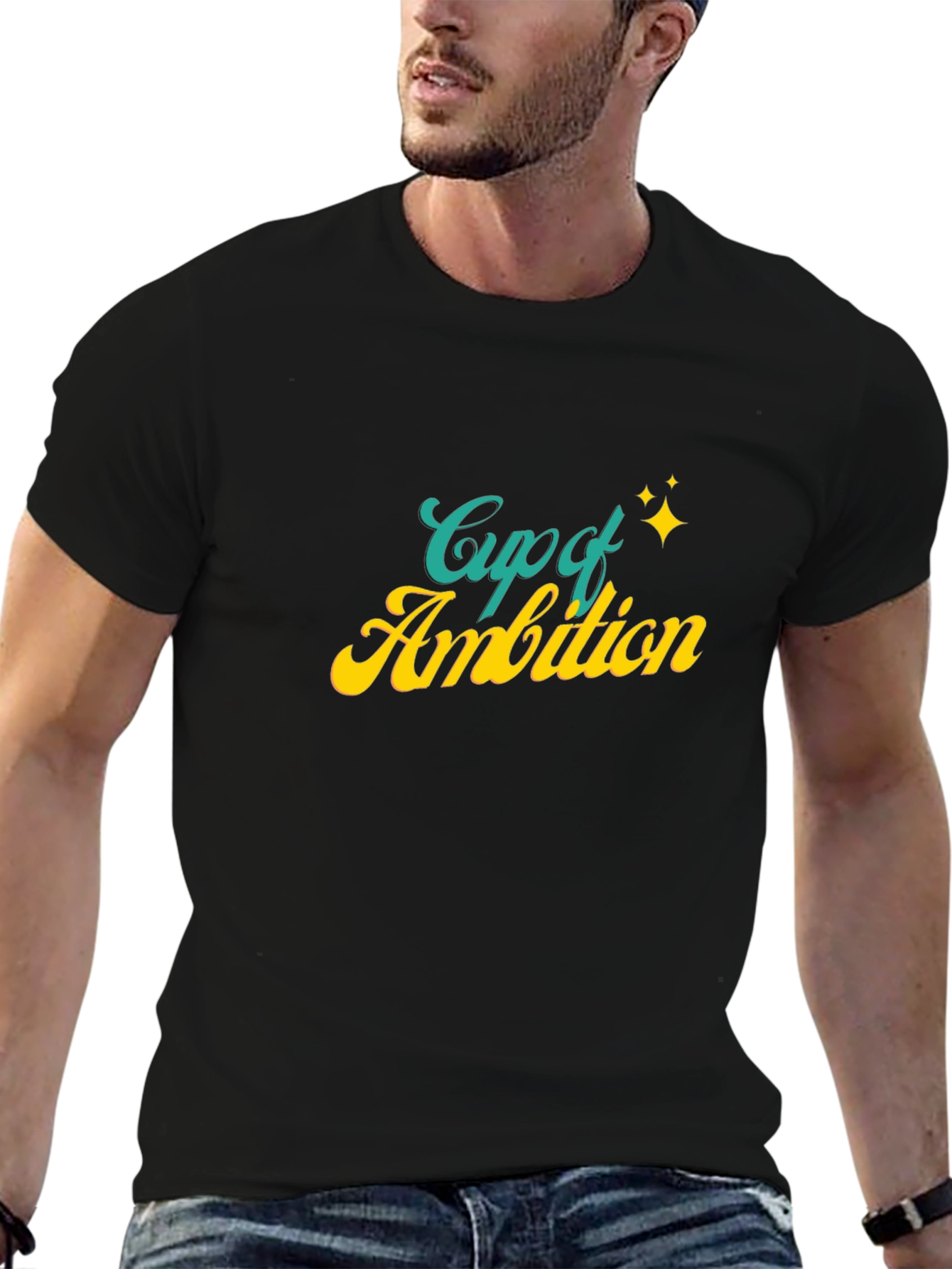 Black Cup of Ambition Graphic Tee - Comfort & Style view 6