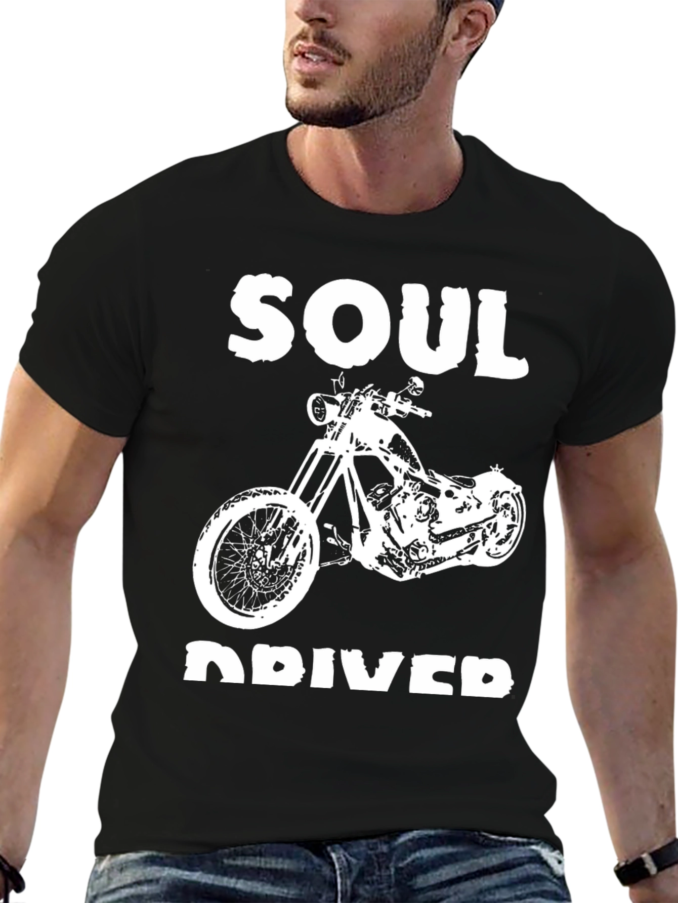 Black Soul Driver Motorcycle Graphic T-Shirt - Black view 6