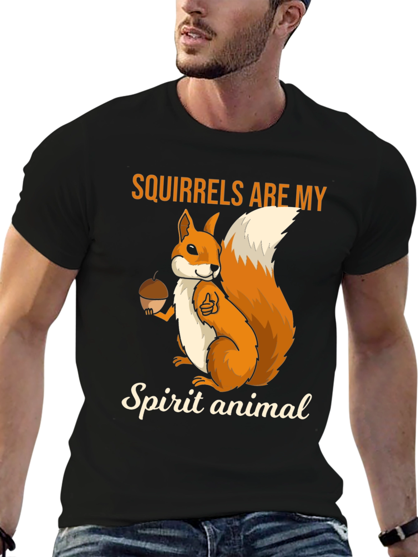Black Squirrel Spirit Animal T-Shirt - Cute Novelty Tee view 6