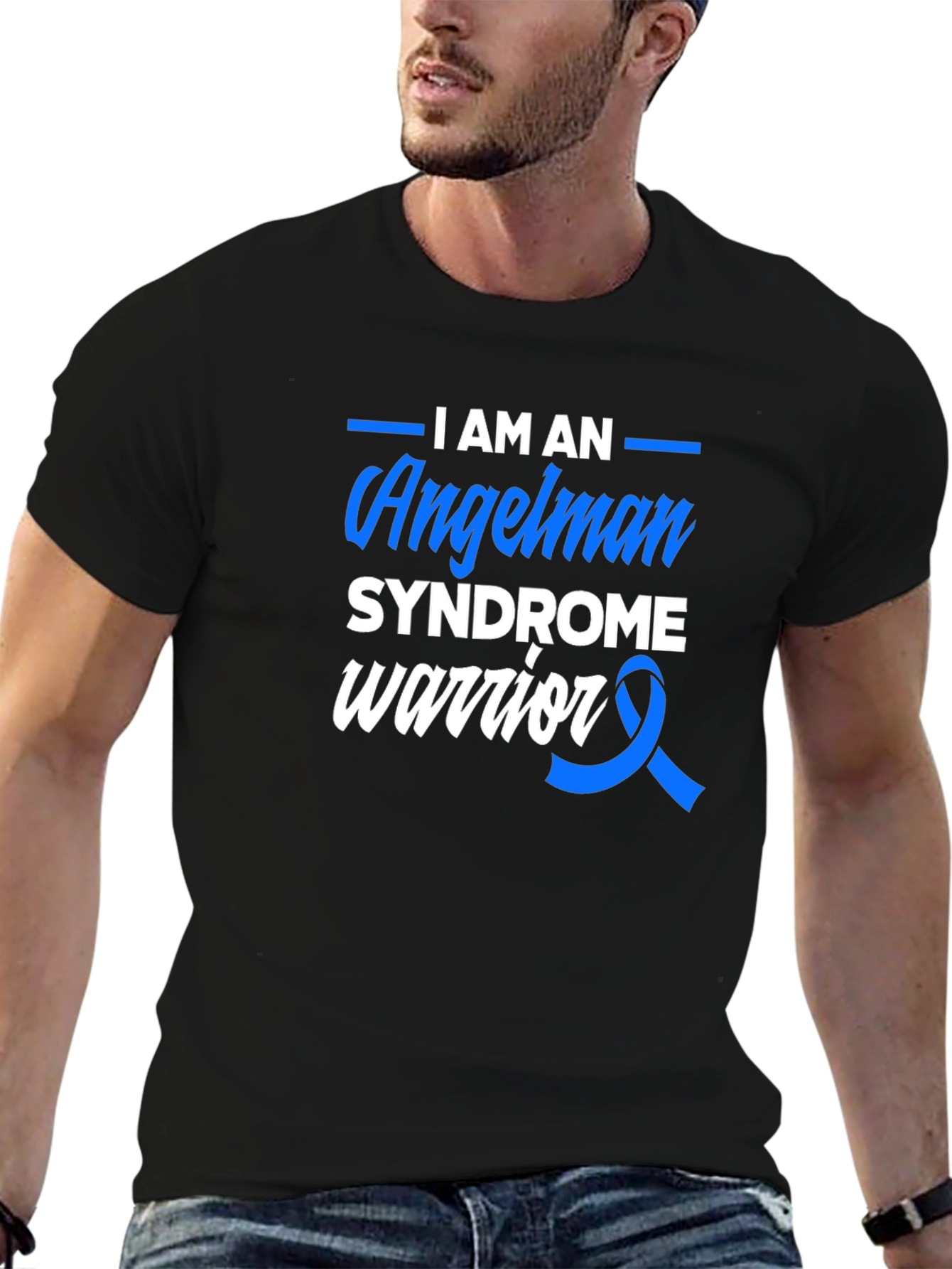 Black Angelman Syndrome Warrior T-Shirt - Awareness Tee view 6
