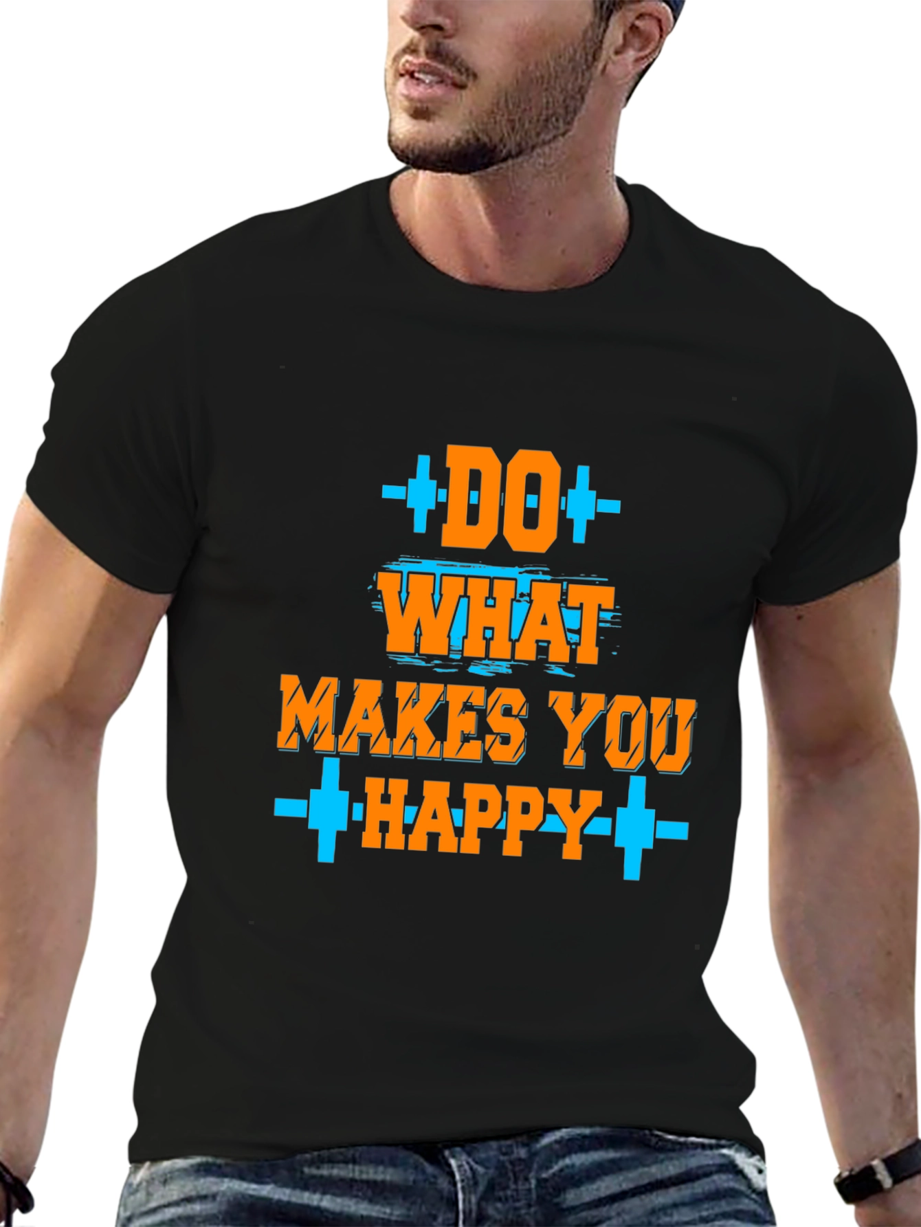 Black Do What Makes You Happy Graphic T-Shirt view 6