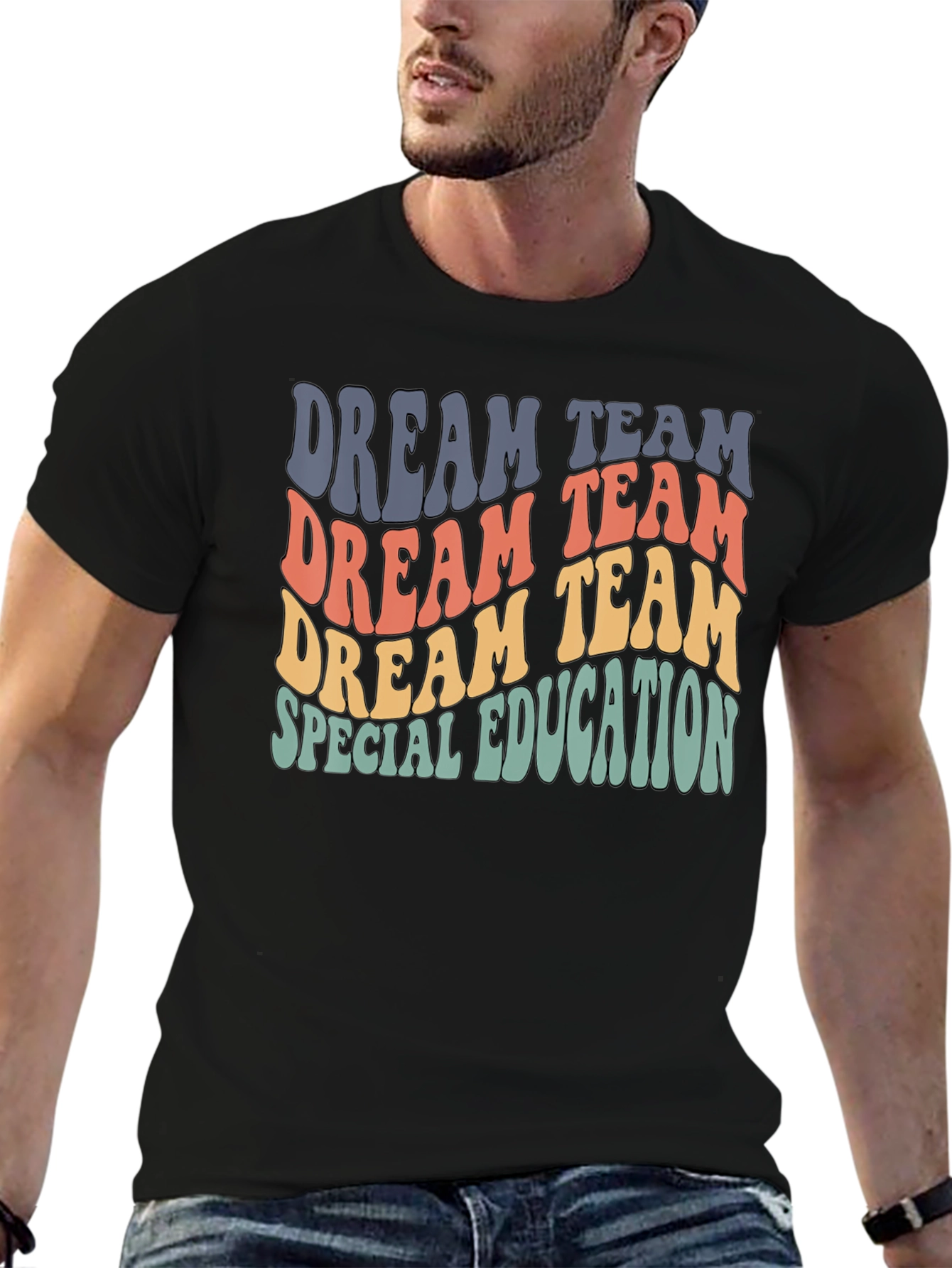Black Dream Team Special Education Retro T-Shirt view 6