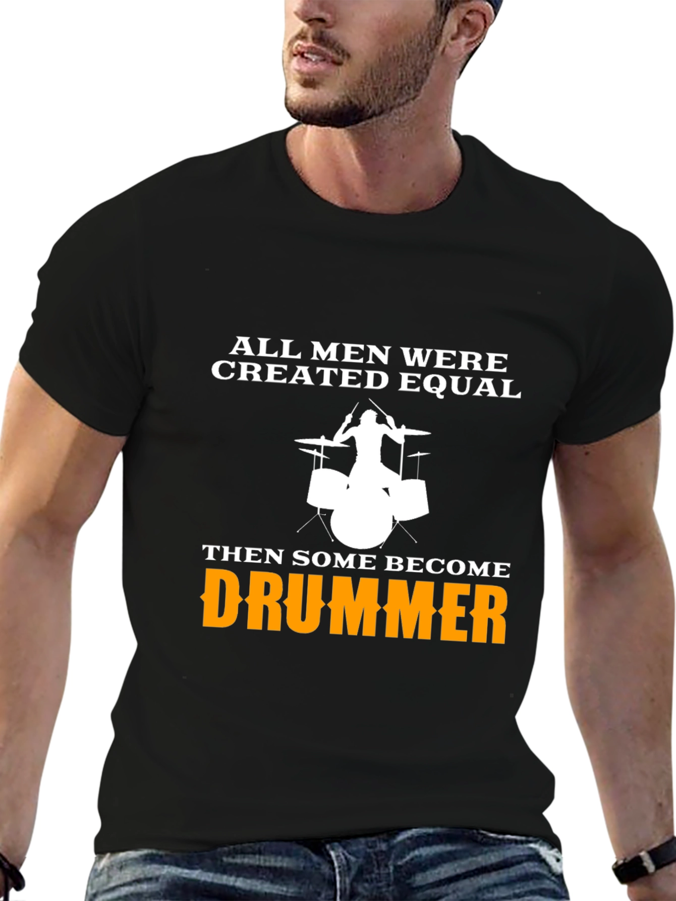 Black Drummer T-Shirt: All Men Created Equal Graphic Tee view 6
