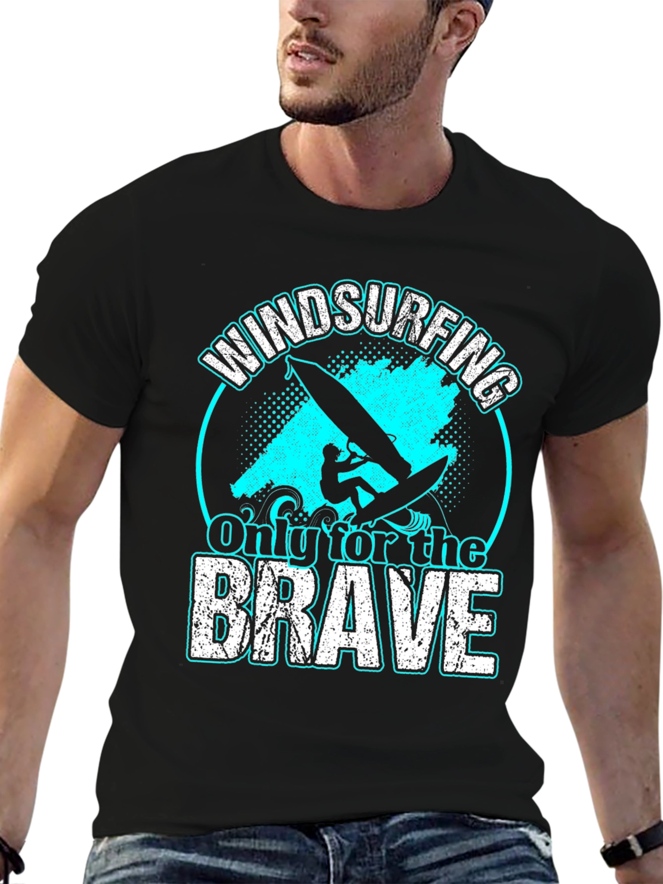 Black Windsurfing T-Shirt: Only For The Brave view 6