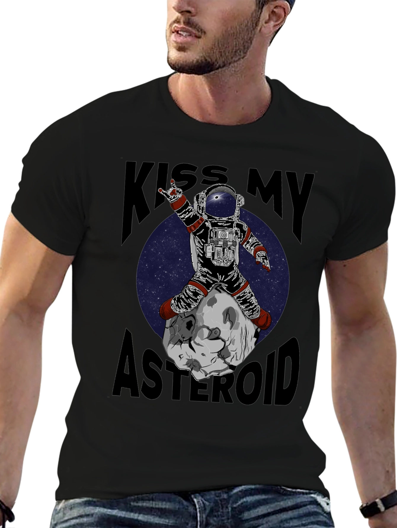 Black Kiss My Asteroid Graphic T-Shirt view 6