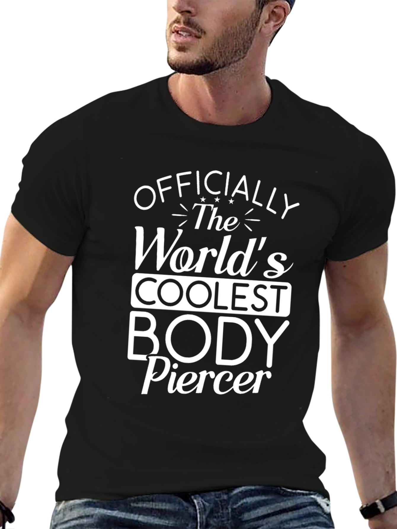 Black Coolest Body Piercer Black T-Shirt view 6