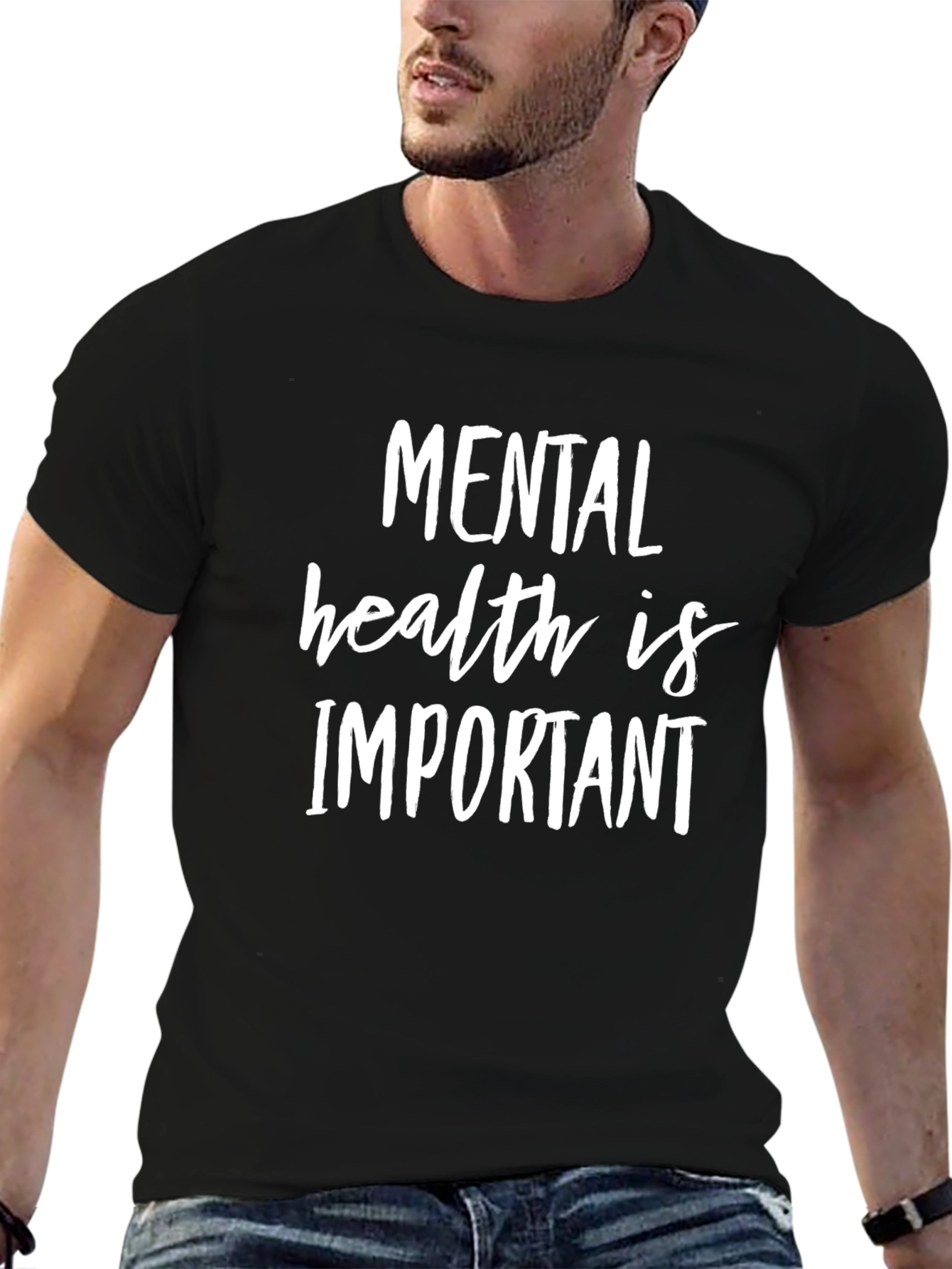 Black Mental Health Awareness Graphic T-Shirt view 6