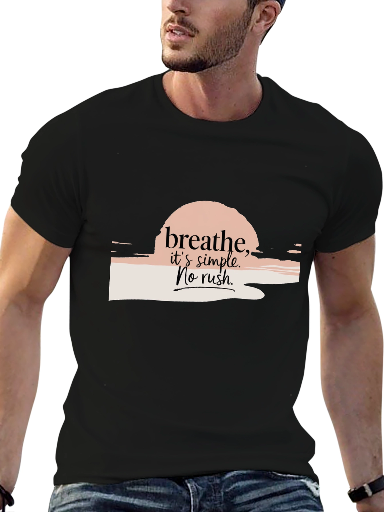 Black Breathe Simple Graphic Tee - Relaxed Fit view 6