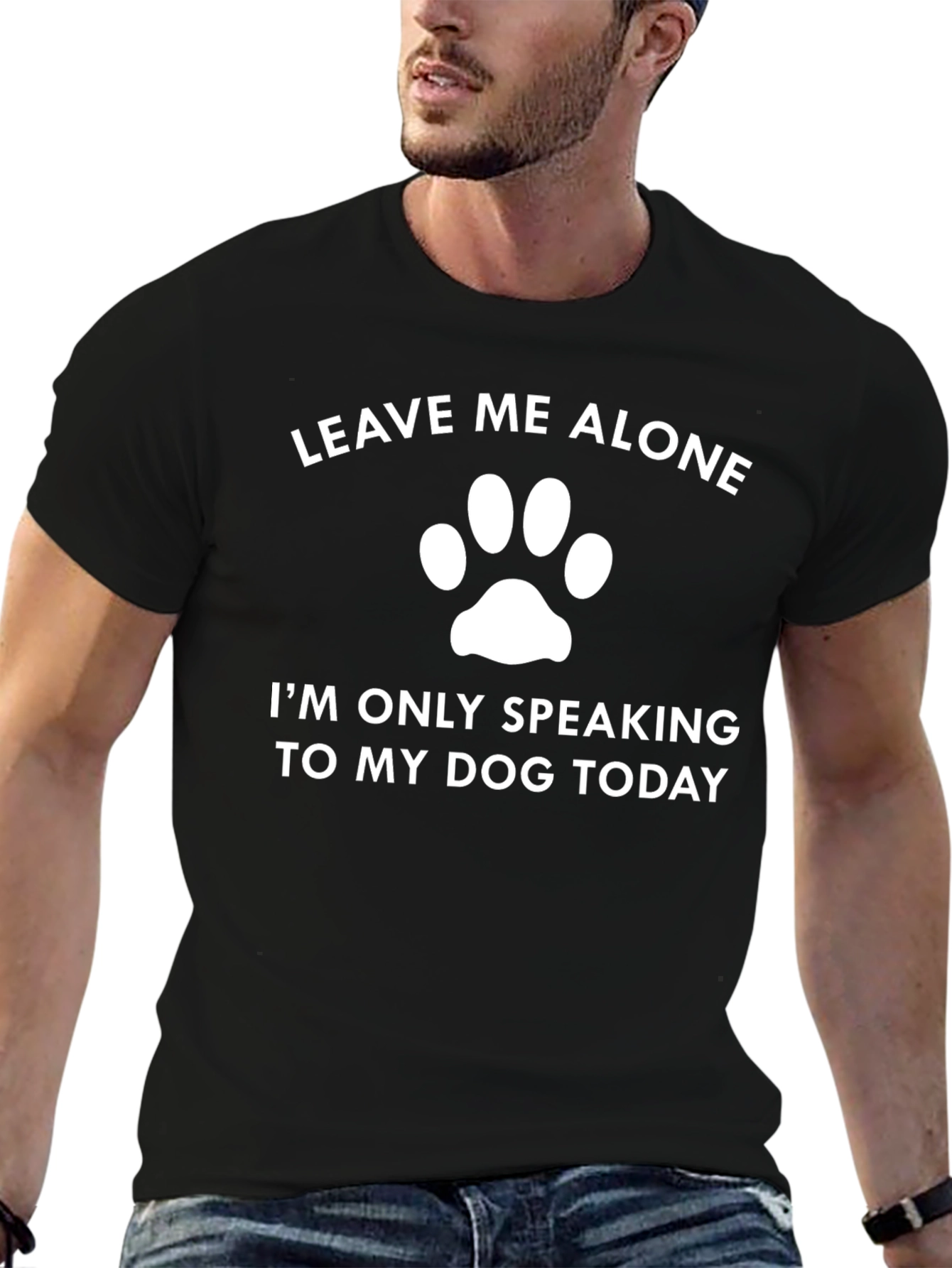 Black Leave Me Alone Dog Lover T-Shirt - Funny Canine Pet Tee view 6