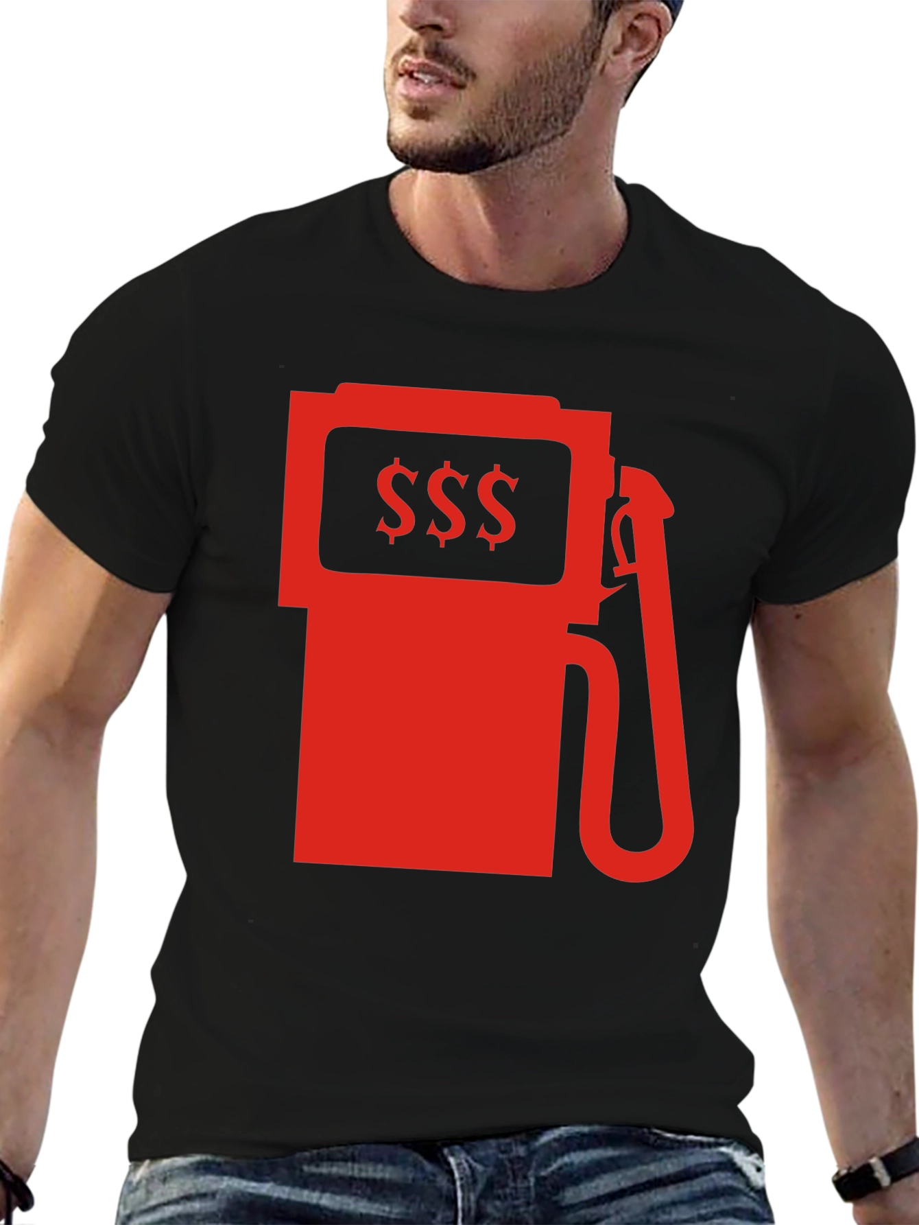 Black High Gas Prices Graphic Tee - Black Cotton T-Shirt view 6