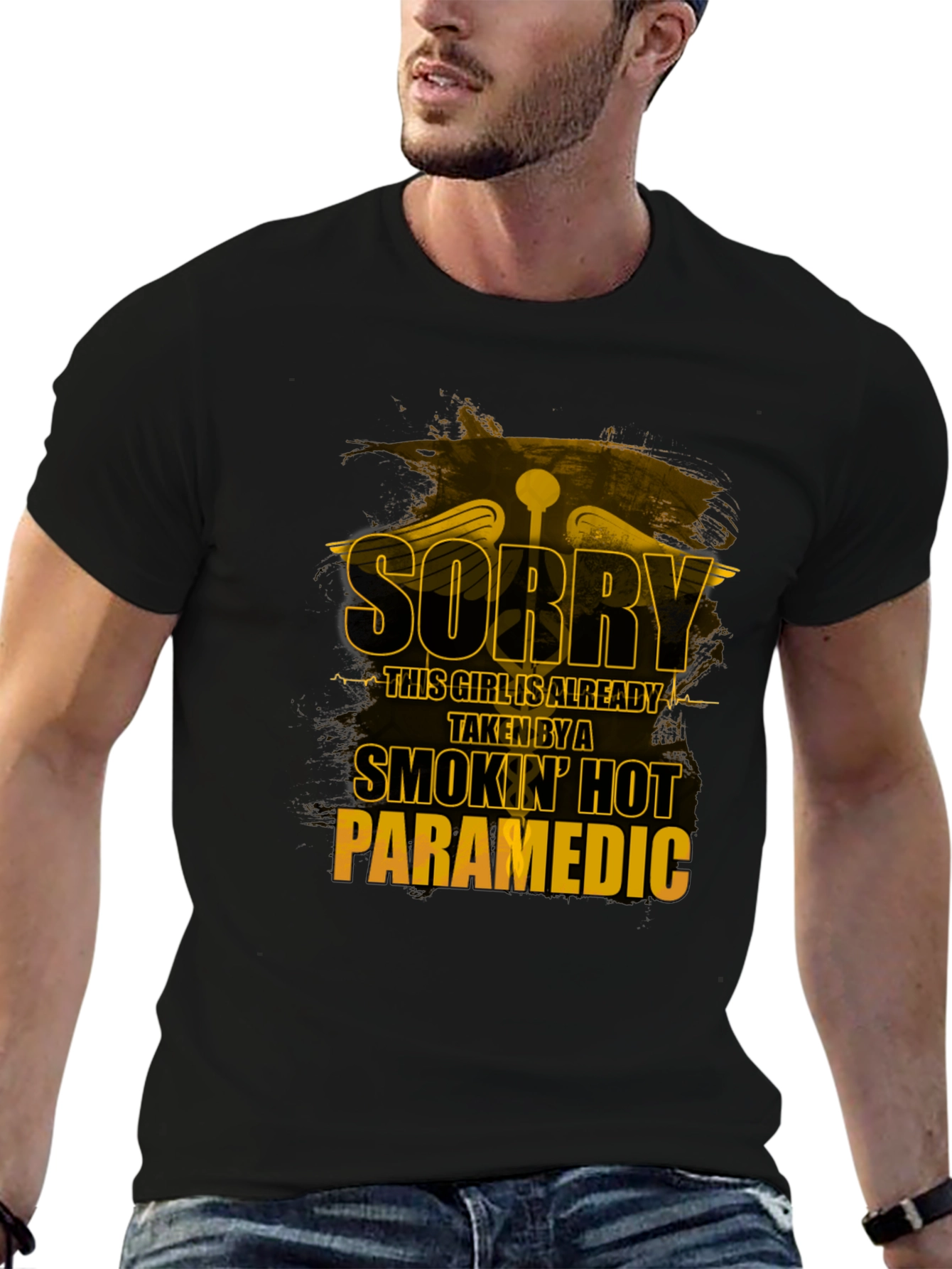 Black Smokin' Hot Paramedic T-Shirt - Funny Gift view 6