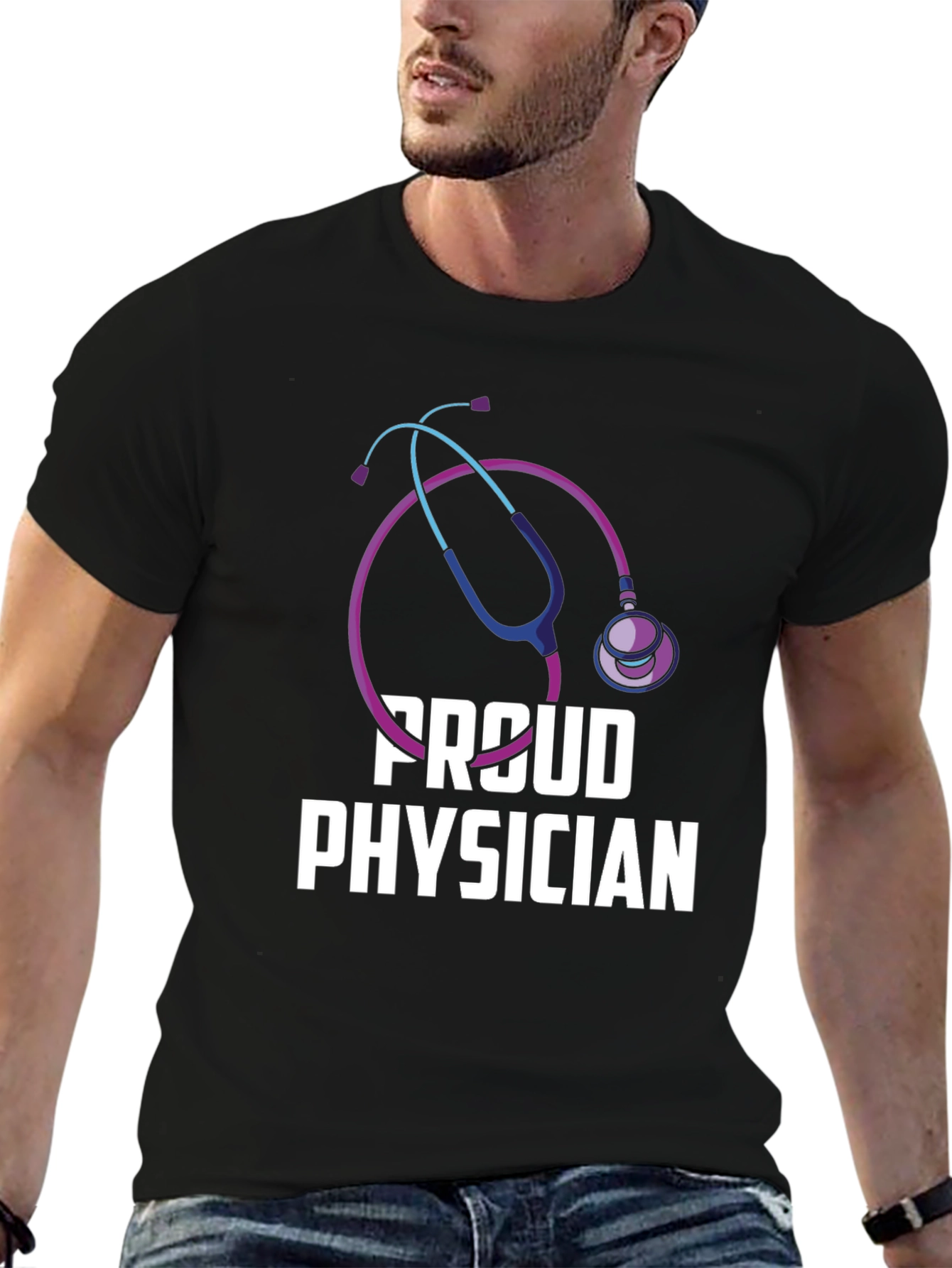 Black Proud Physician Black T-Shirt view 6