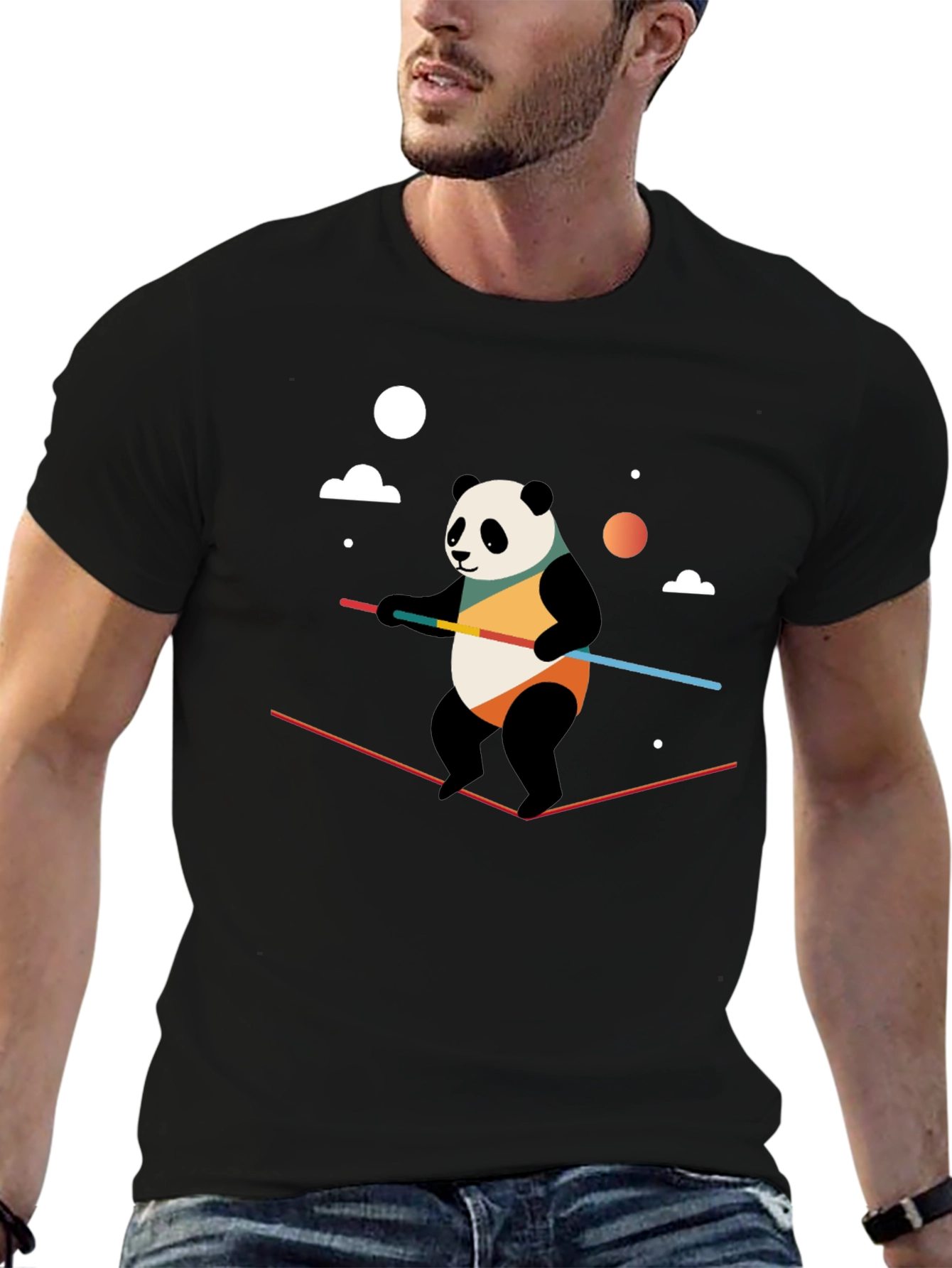 Black Panda Tightrope Walker Graphic Tee view 6