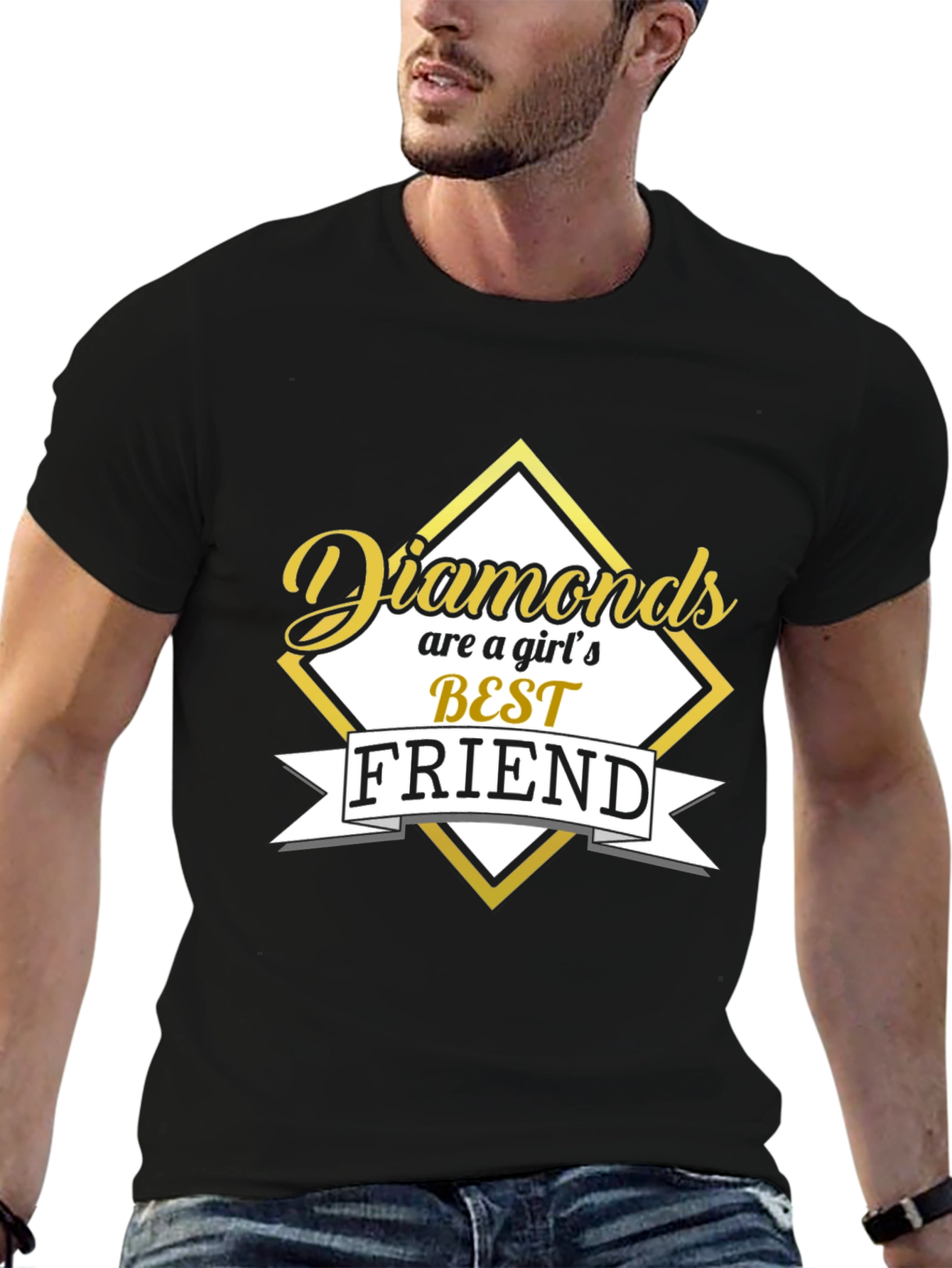 Black Diamonds Are a Girl's Best Friend Black Graphic Tee view 6