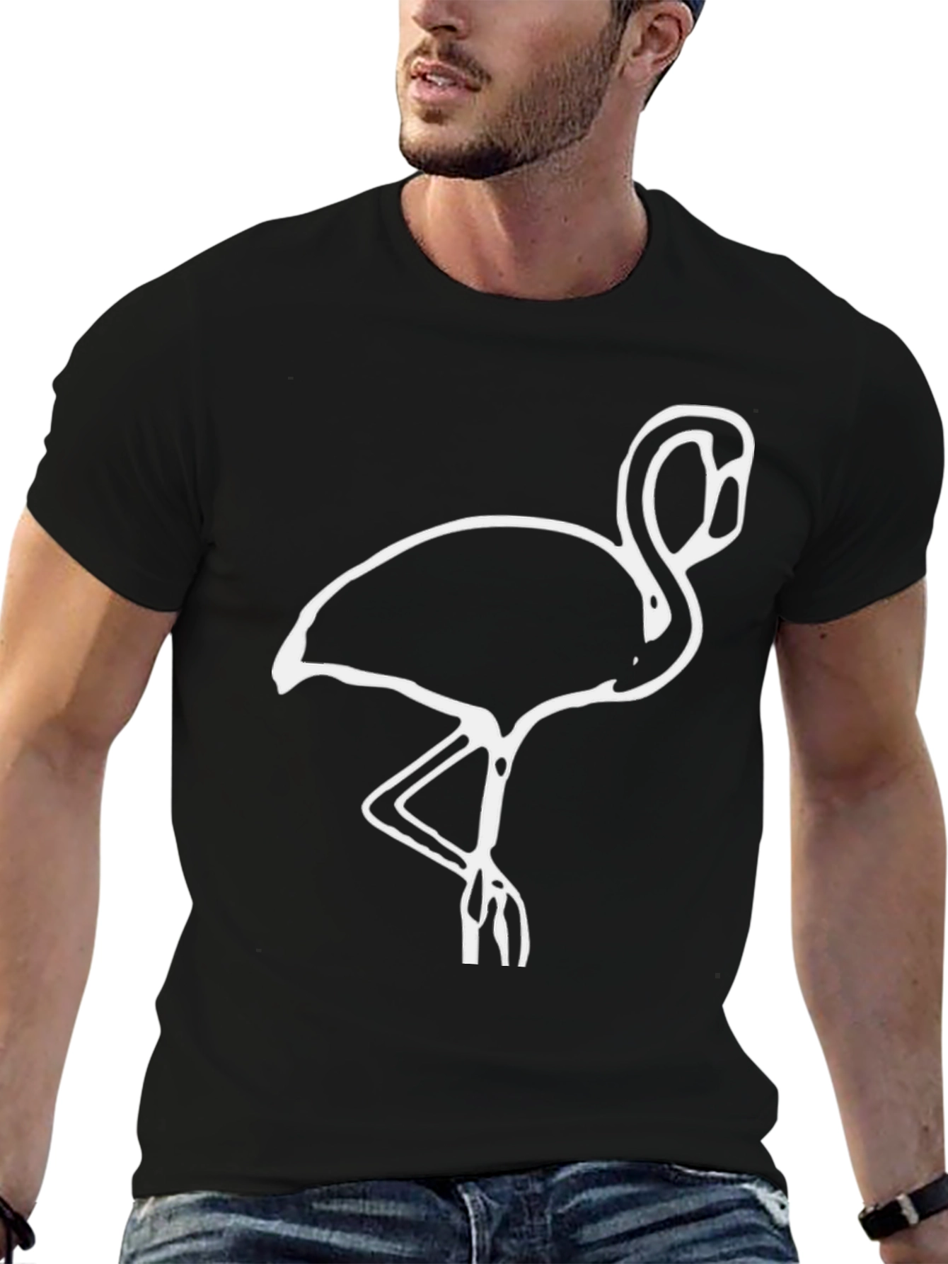 Black Black Flamingo Graphic Tee view 6