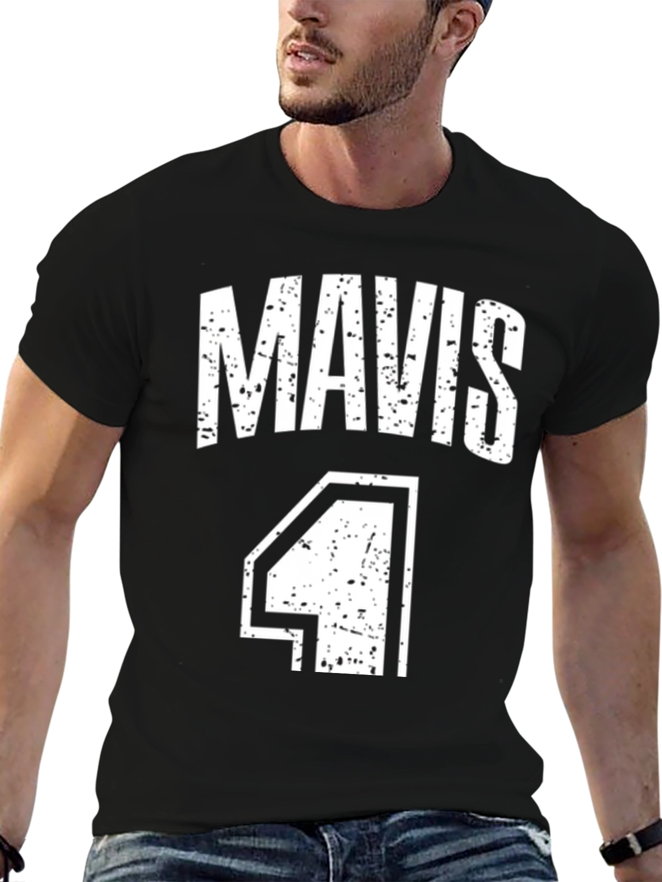 Black Mavis Number 4 Black T-Shirt view 6