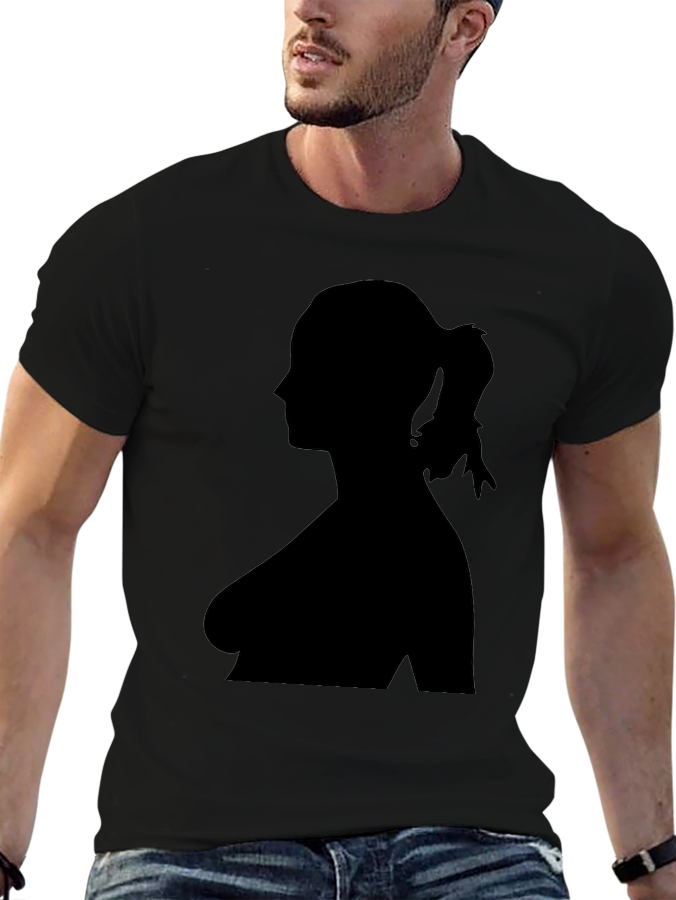Black Silhouette Woman Black T-Shirt view 6