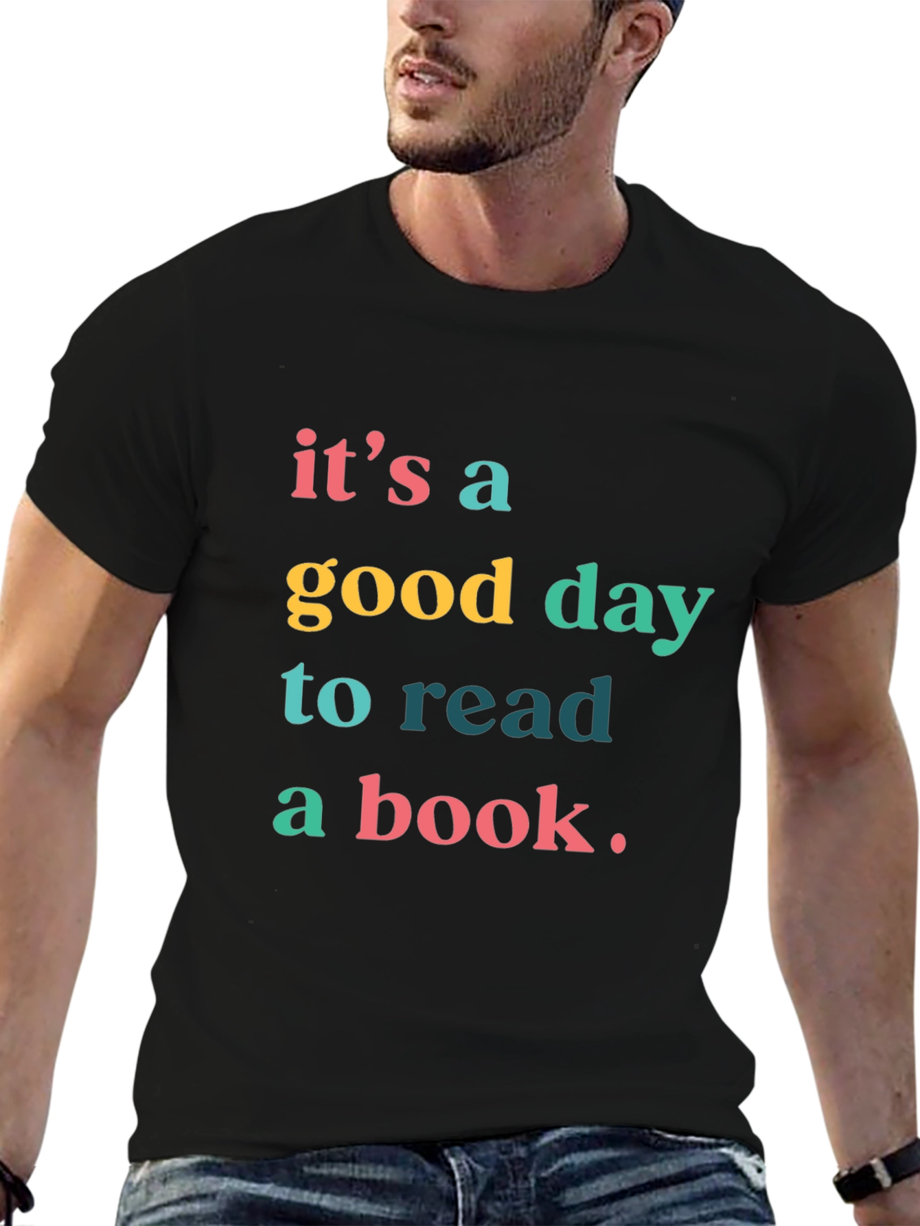Black It's A Good Day to Read a Book T-Shirt view 6