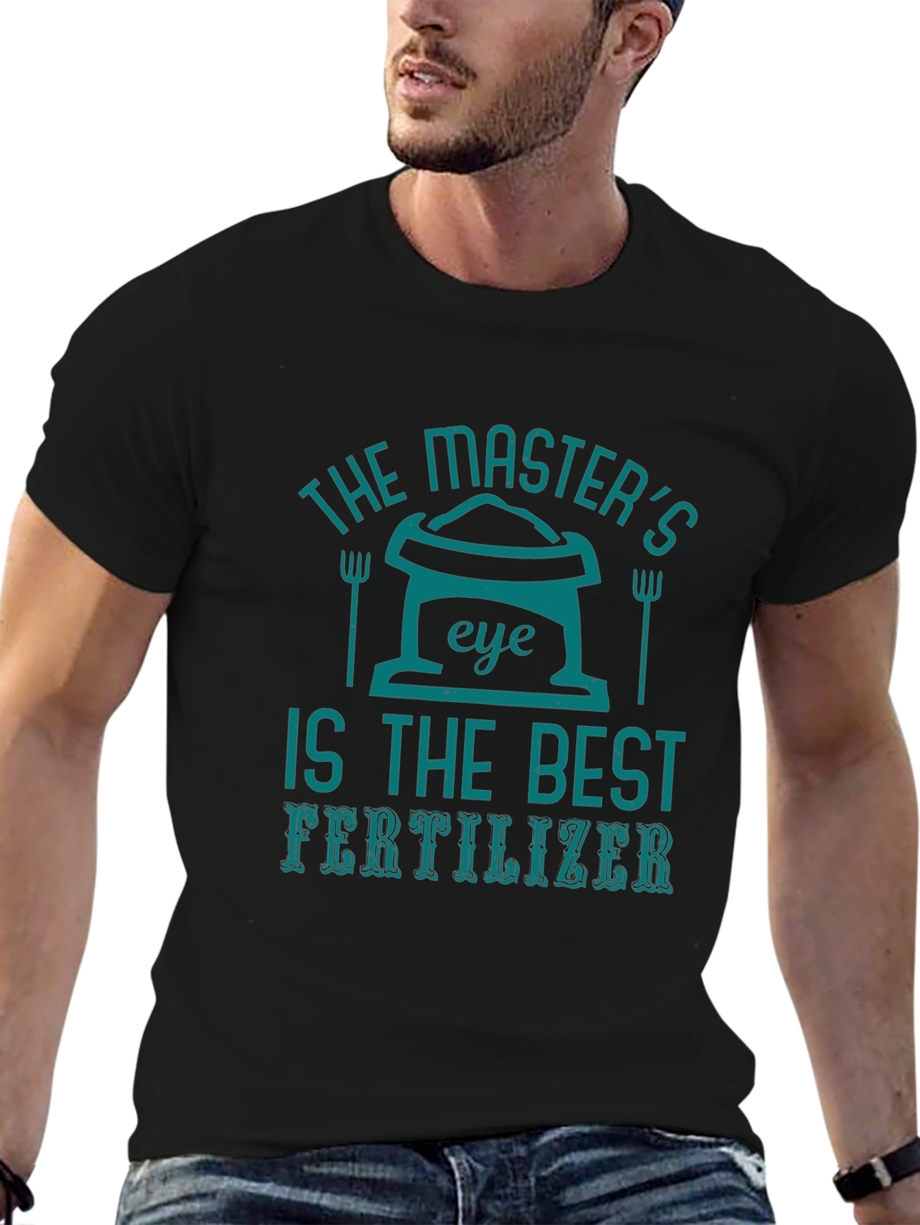 Black Master's Eye Fertilizer T-Shirt - Black Cotton Tee view 6