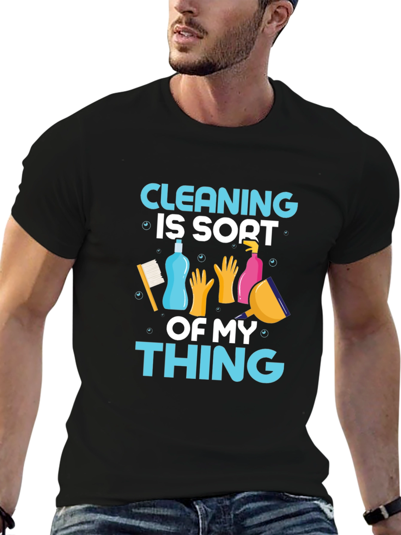 Black Cleaning is Sort of My Thing T-Shirt view 6