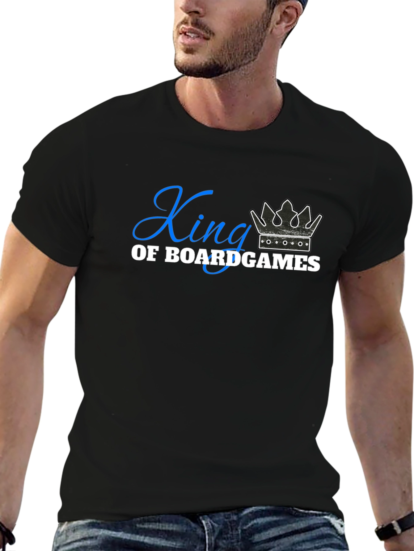 Black King of Boardgames Black T-Shirt view 6