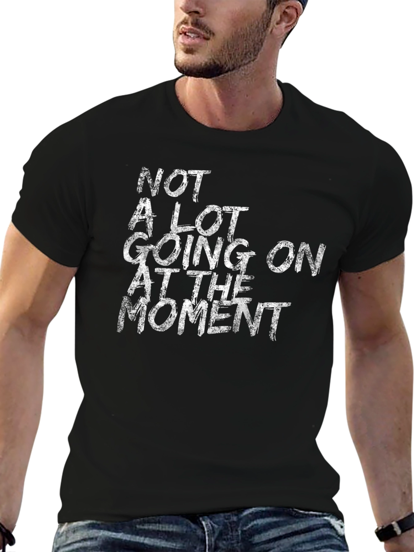 Black Not A Lot Going On T-Shirt - Funny Sarcastic Tee view 6