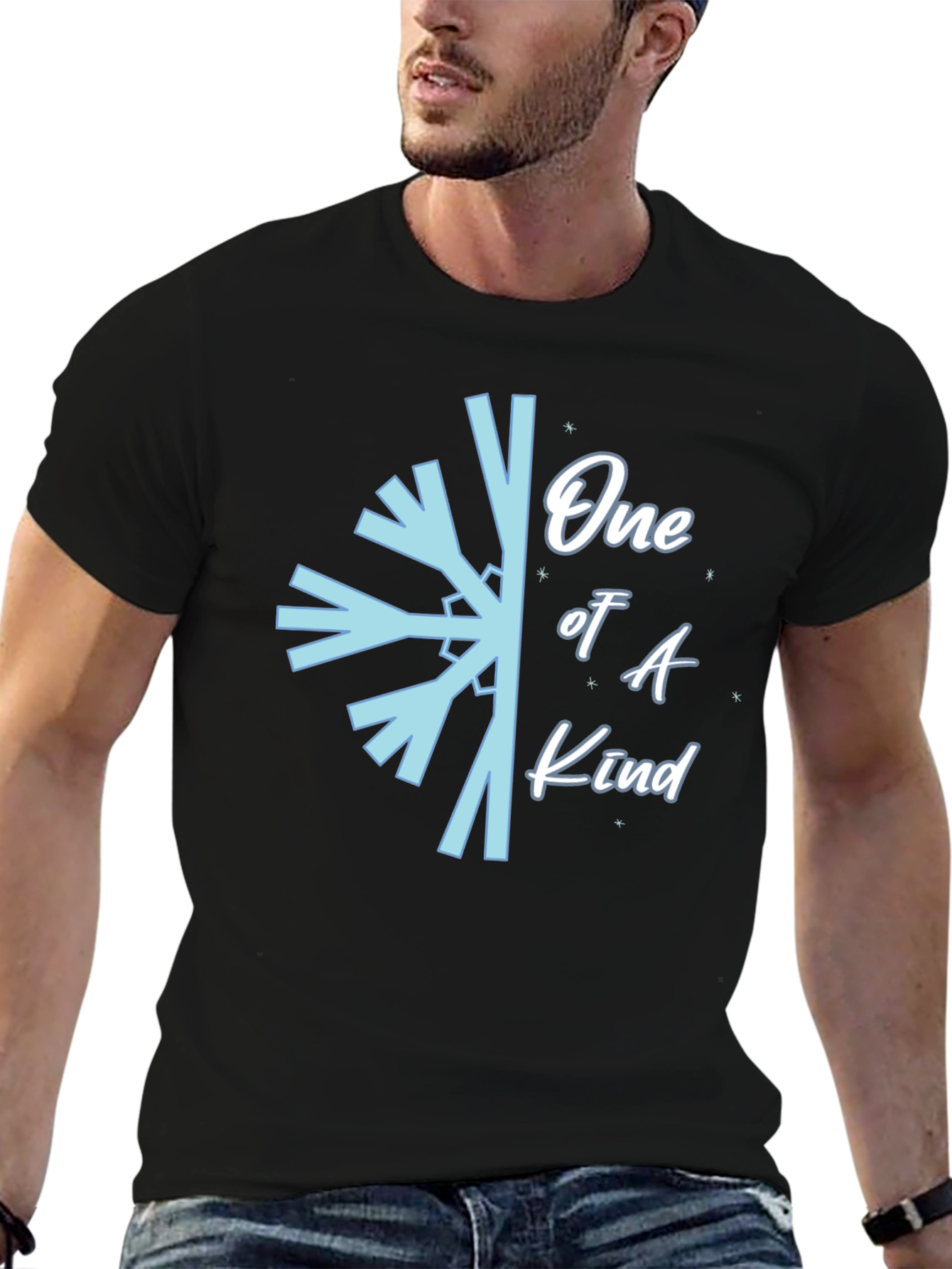 Black One of A Kind Snowflake Graphic Tee view 6