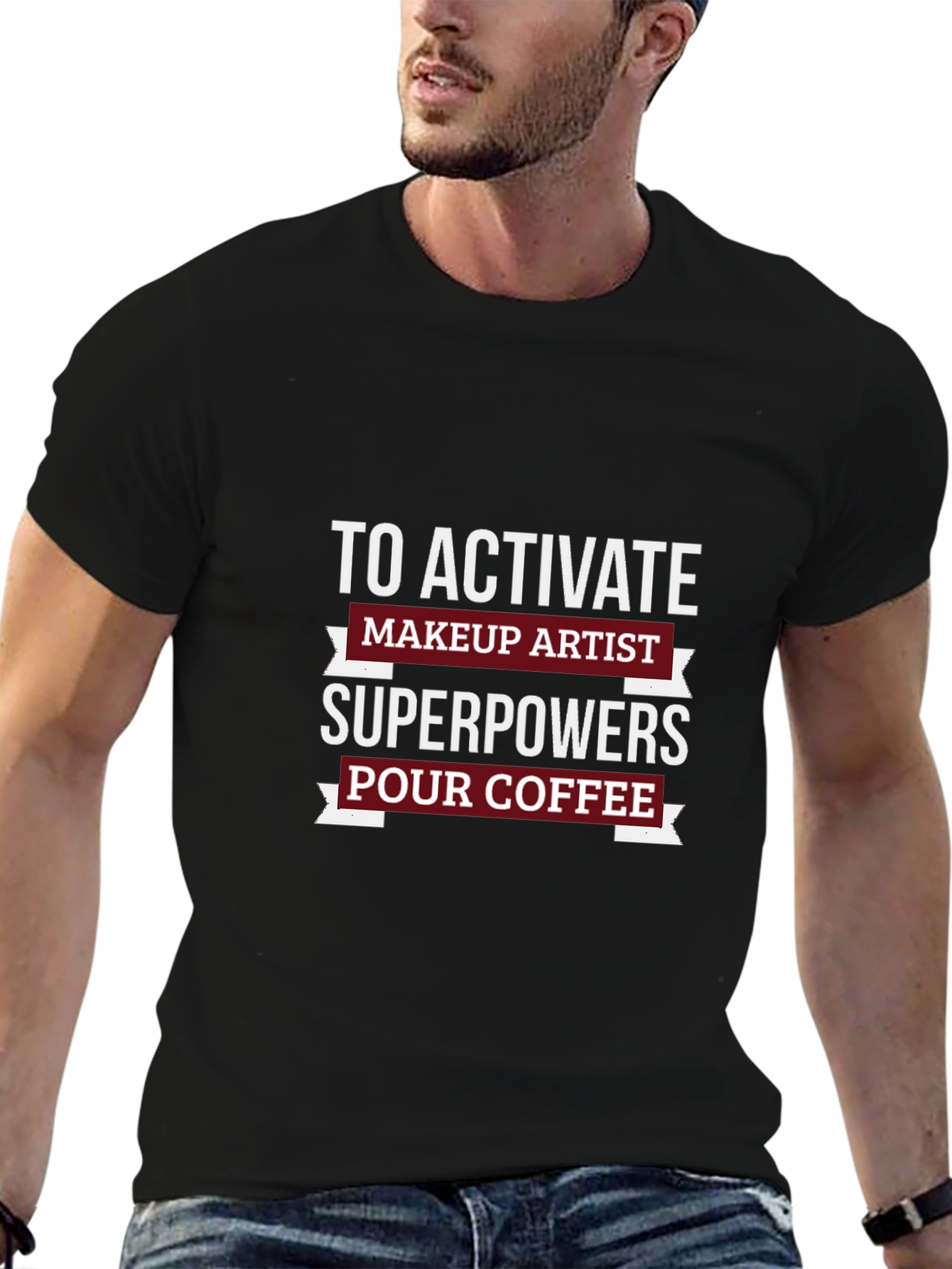 Black Makeup Artist Superpowers T-Shirt - Coffee Lover Tee view 6