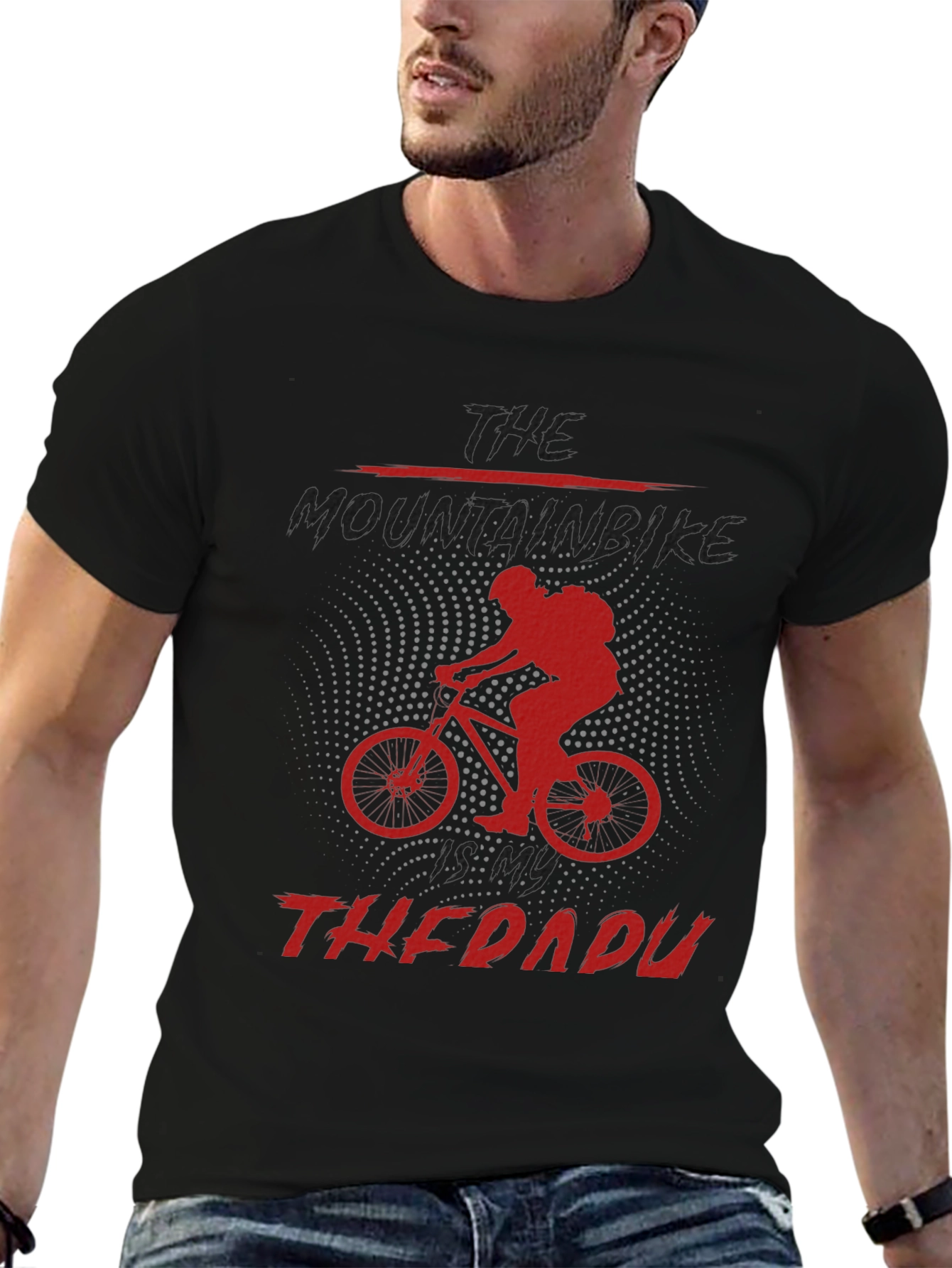 Black Mountain Bike Therapy Graphic Tee - Black view 6