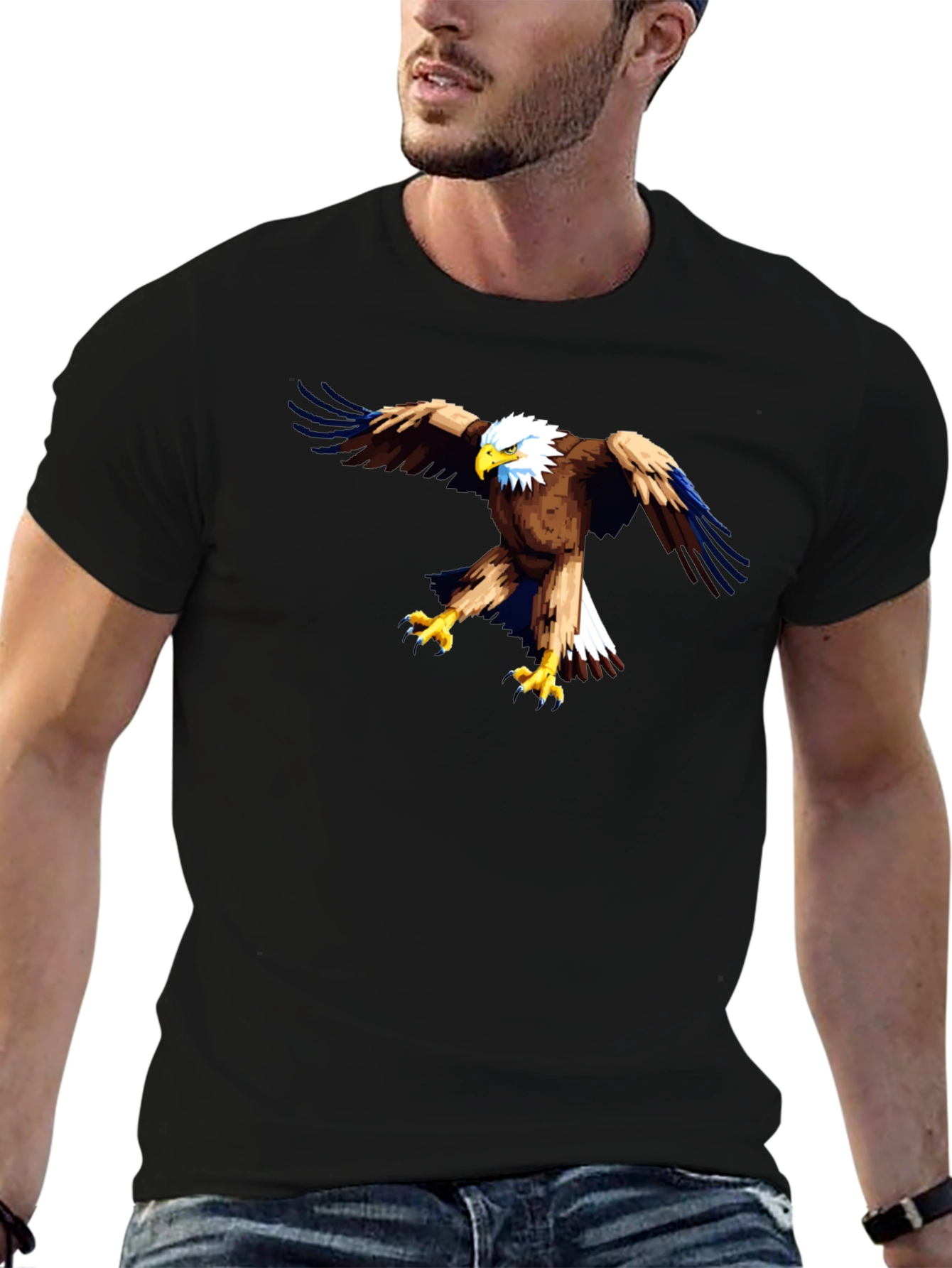 Black Eagle Graphic T-Shirt - Bold Patriotic Style view 6